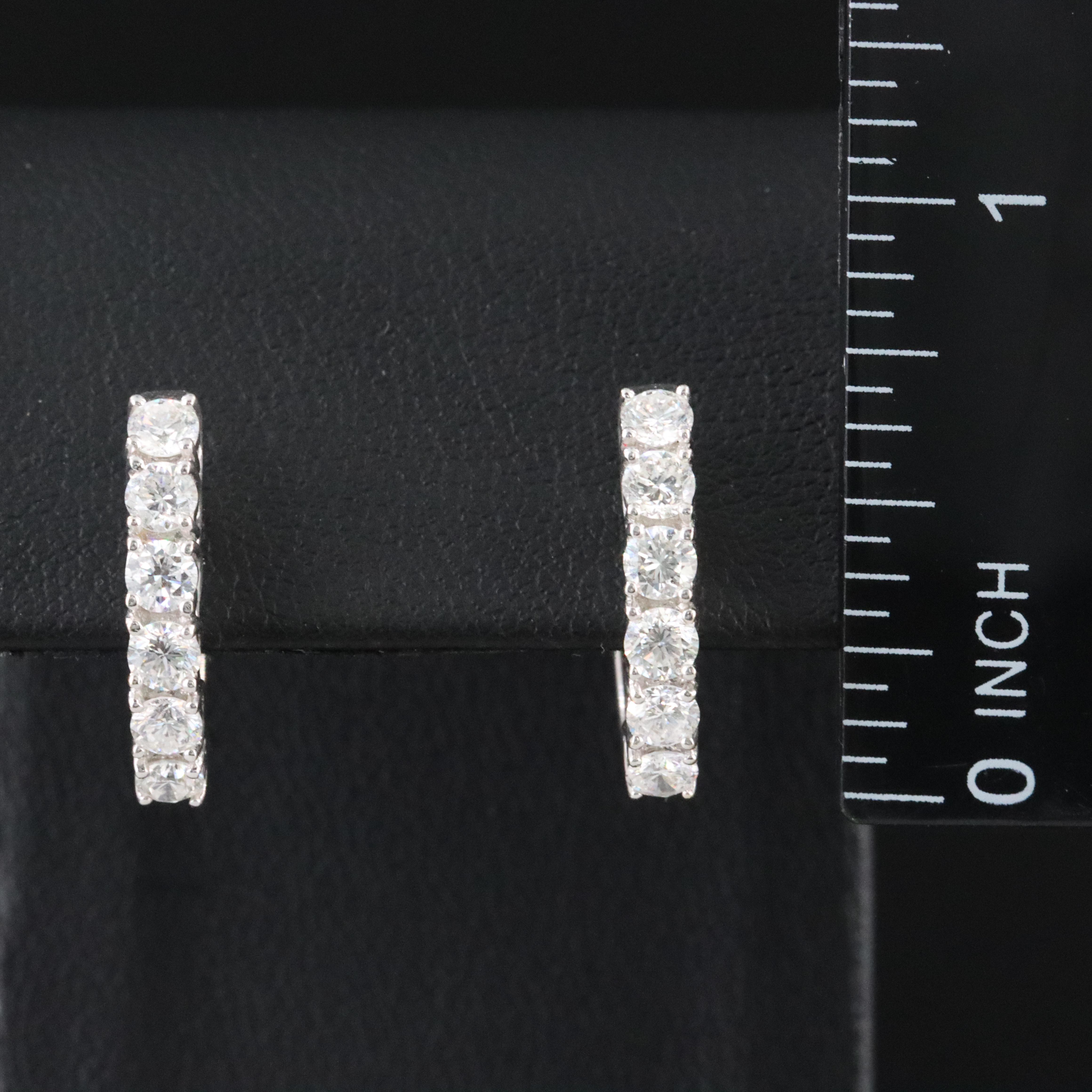 18K 1.20 CTW Diamond Hoop Earrings
