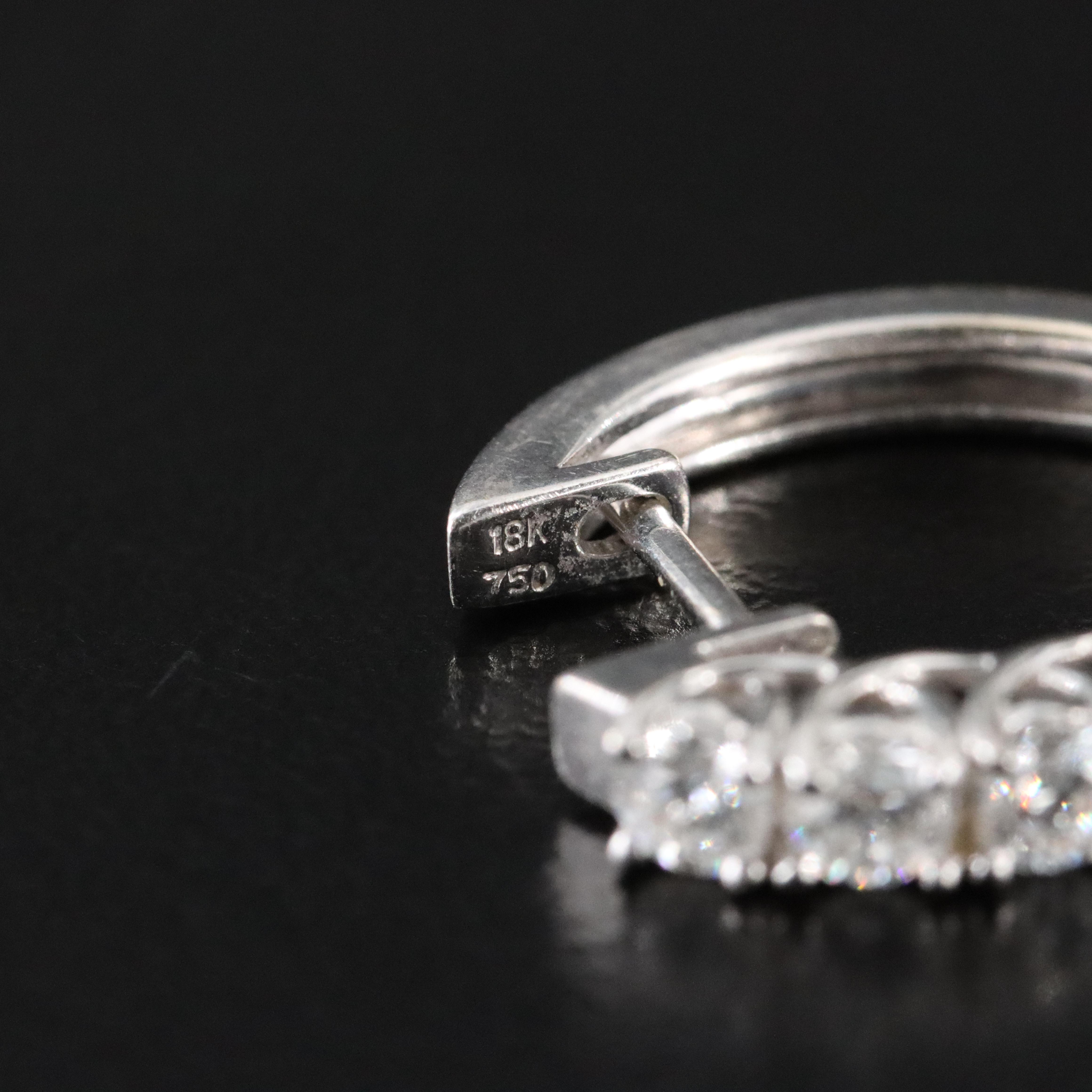 18K 1.20 CTW Diamond Hoop Earrings