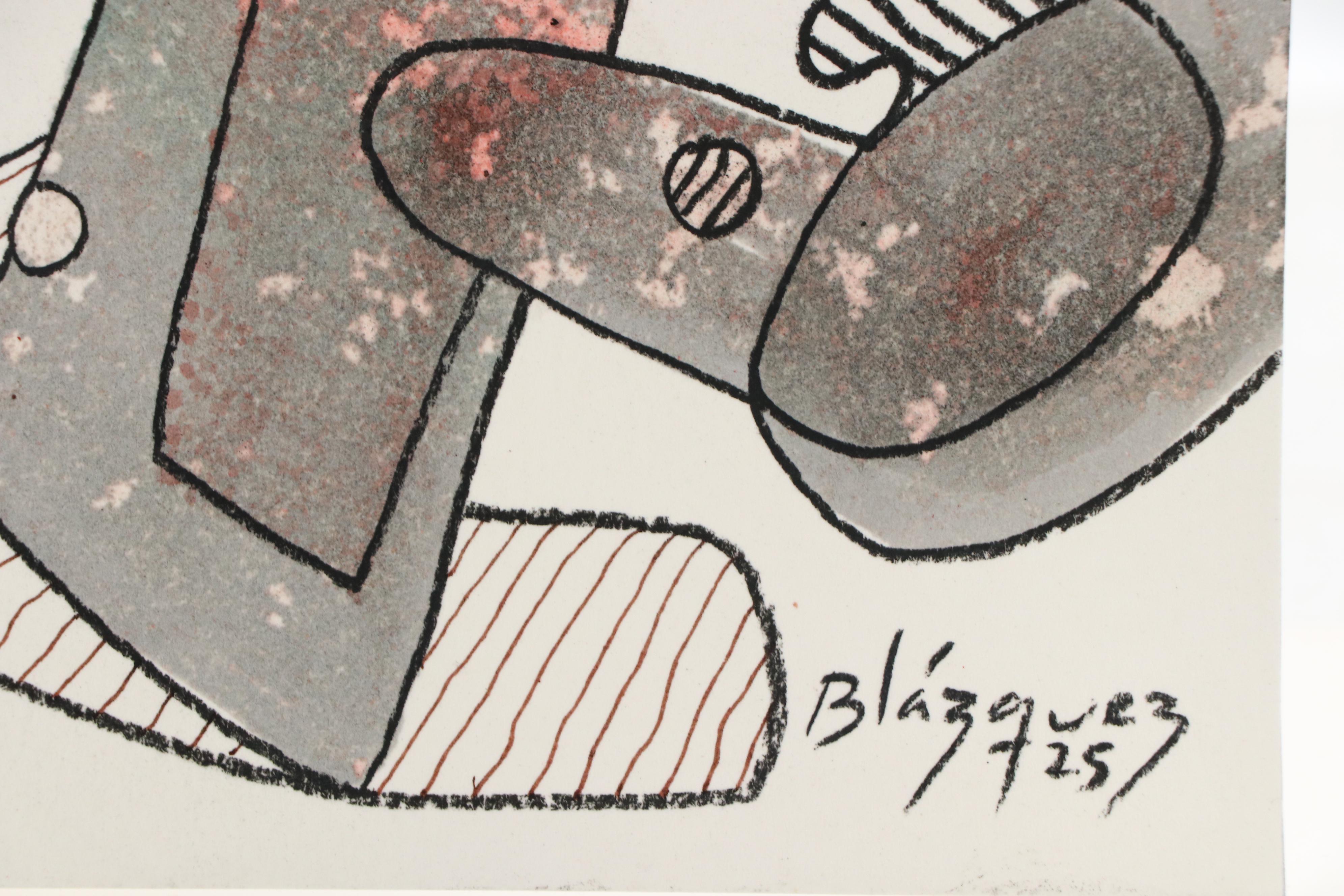 Michel Blázquez Surrealist Mixed Media Painting "Untitled Serie #41," 2025