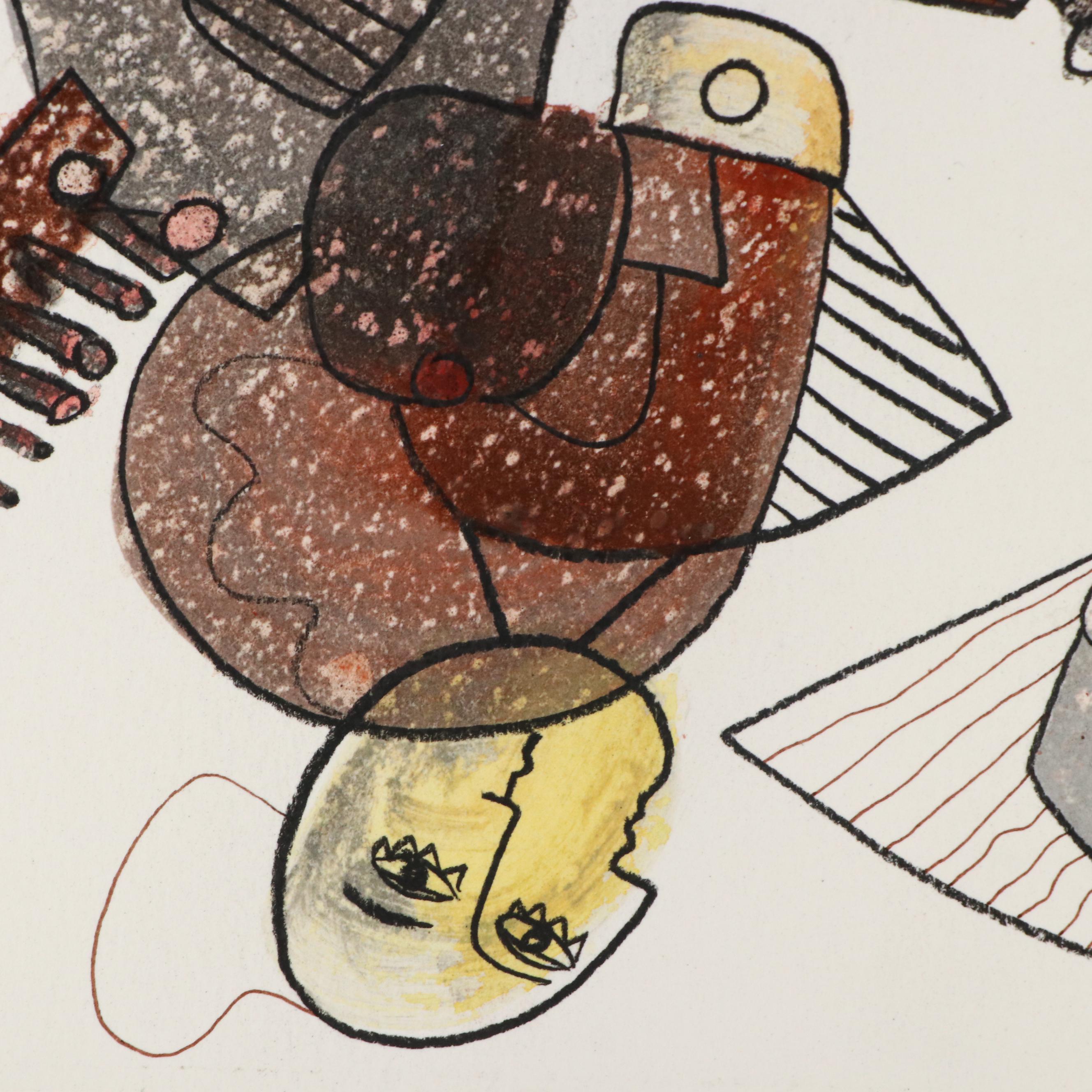 Michel Blázquez Surrealist Mixed Media Painting "Untitled Serie #41," 2025