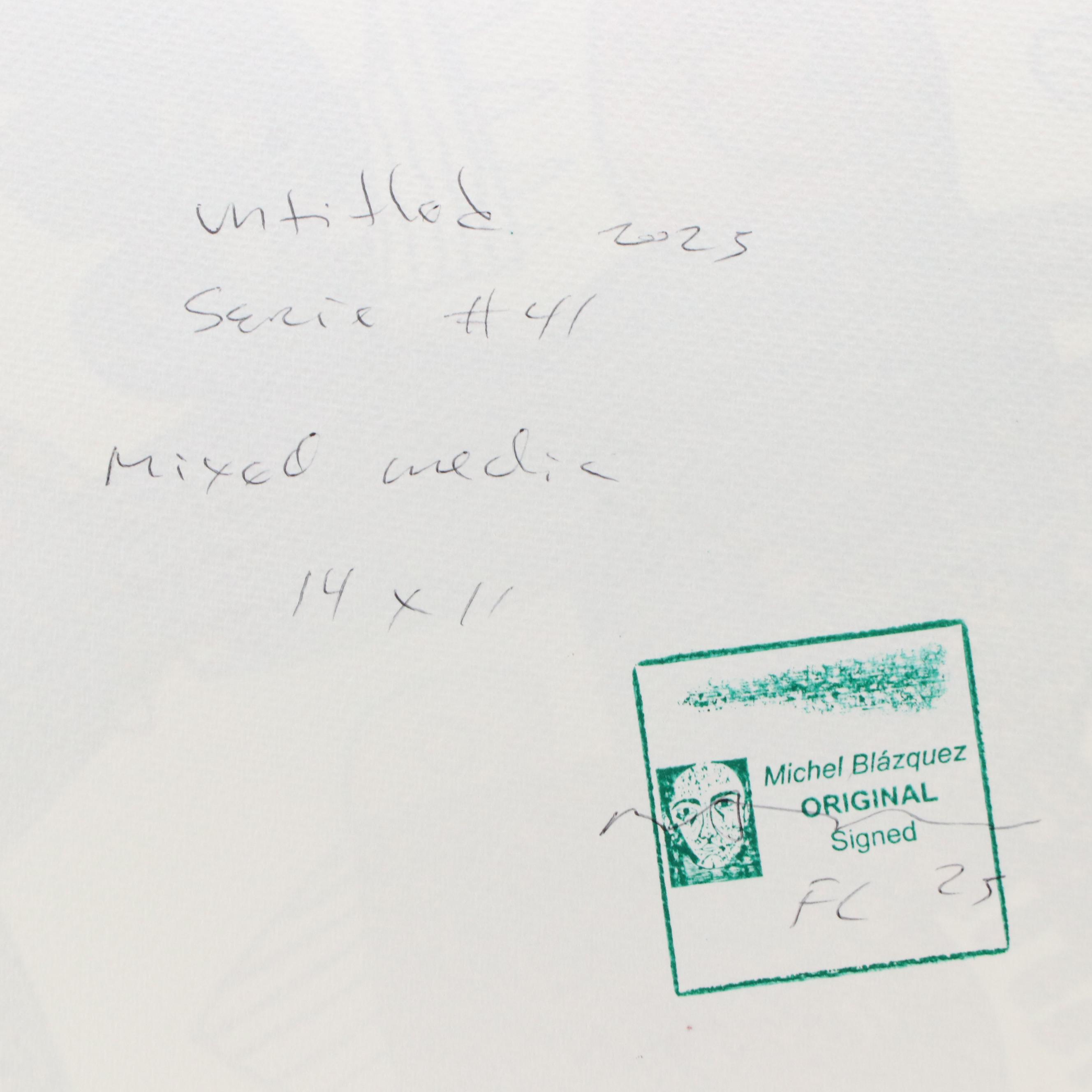 Michel Blázquez Surrealist Mixed Media Painting "Untitled Serie #41," 2025