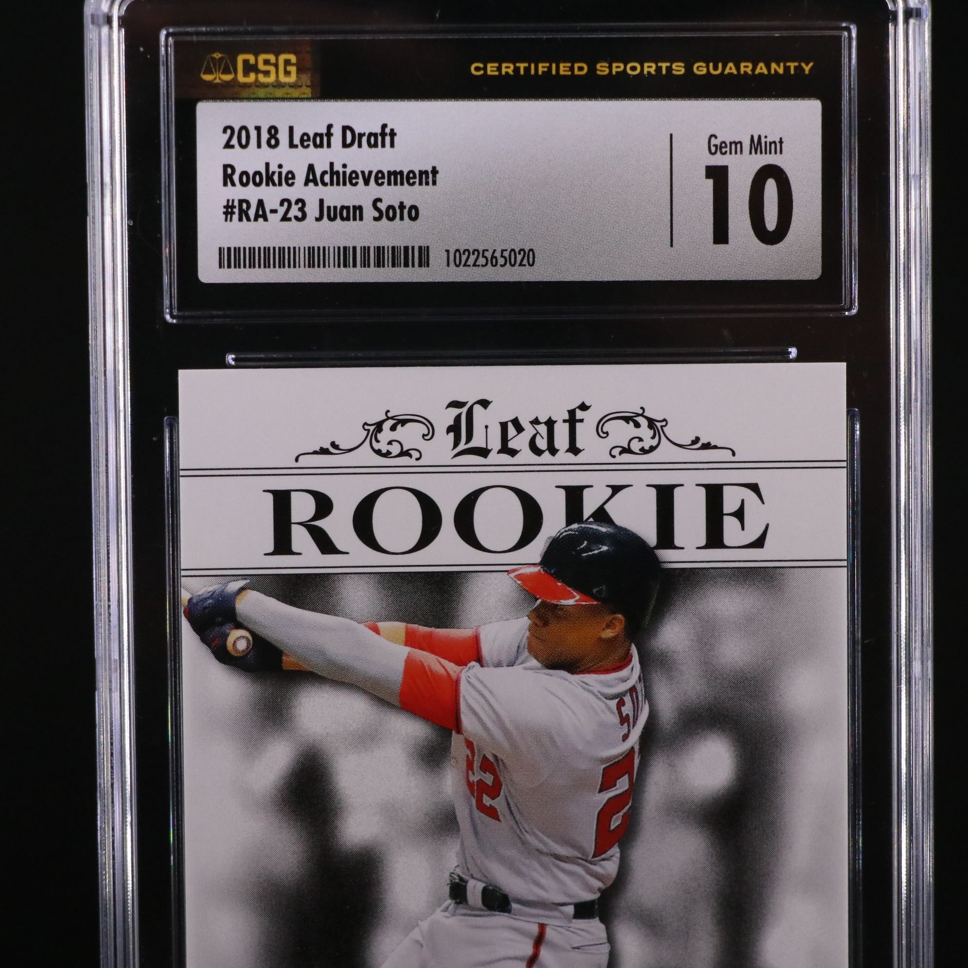 2018 Leaf Draft Juan Soto Rookie Baseball Card Graded CSG 10