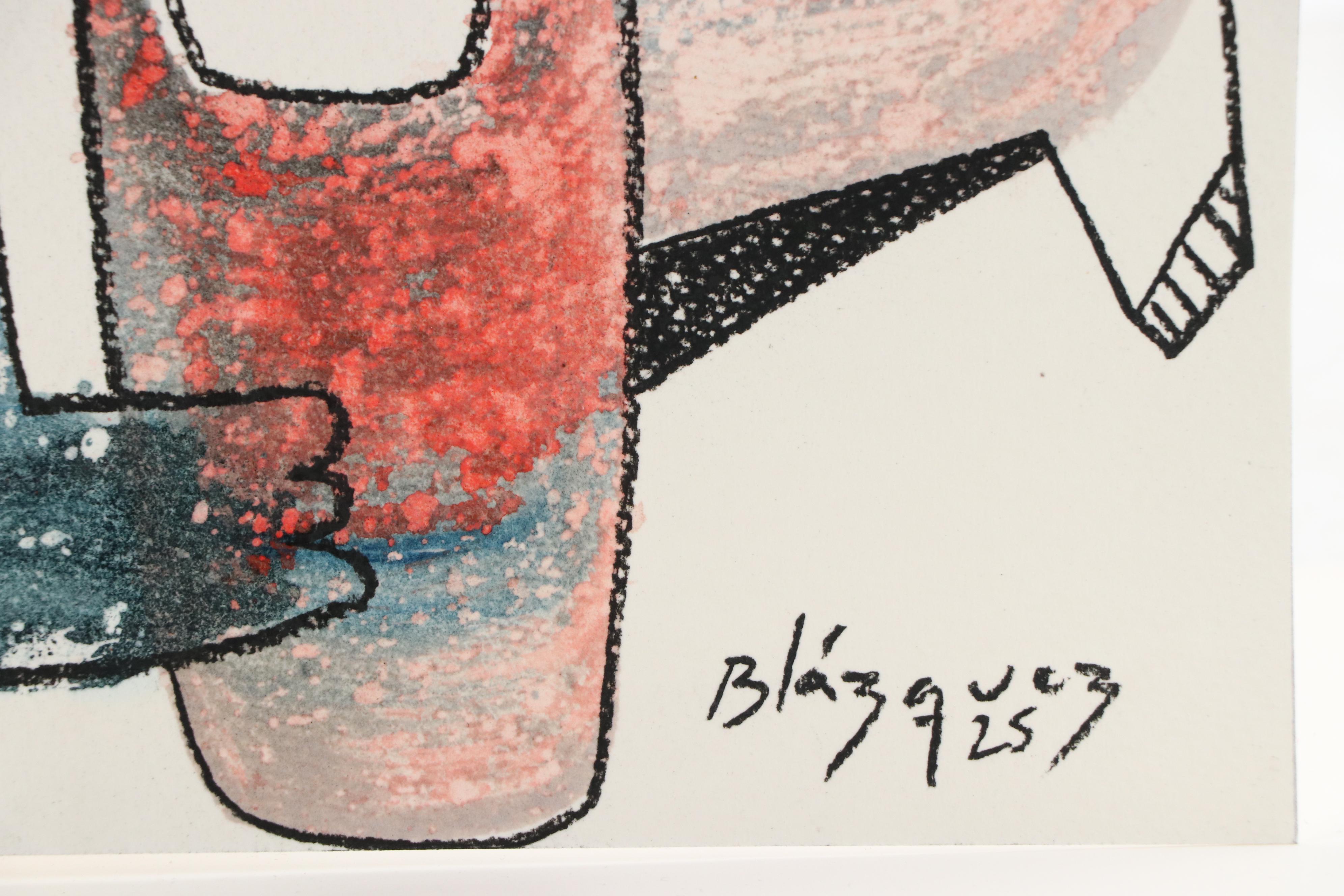 Michel Blázquez Abstract Mixed Media Painting "Untitled Serie #43," 2025