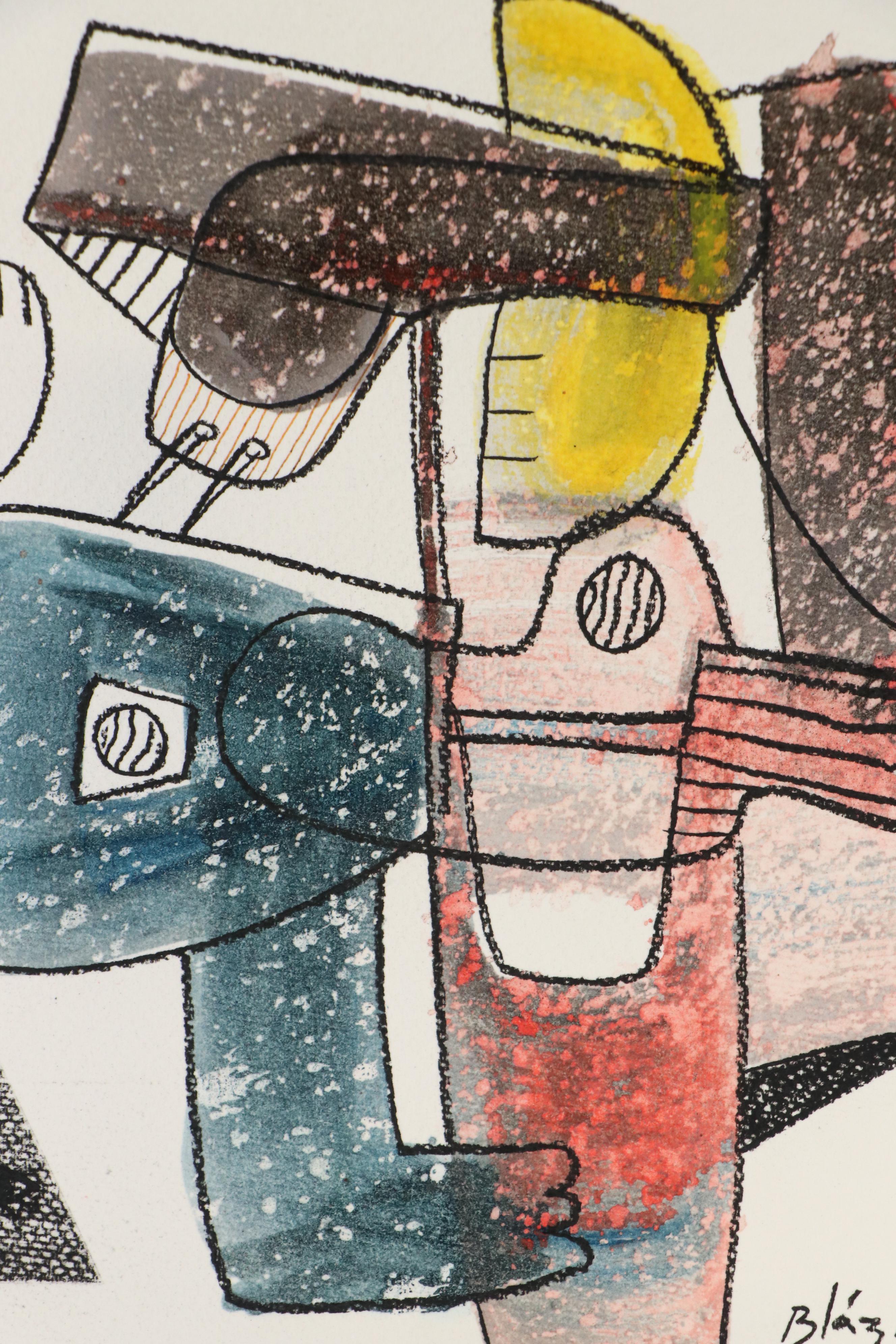 Michel Blázquez Abstract Mixed Media Painting "Untitled Serie #43," 2025