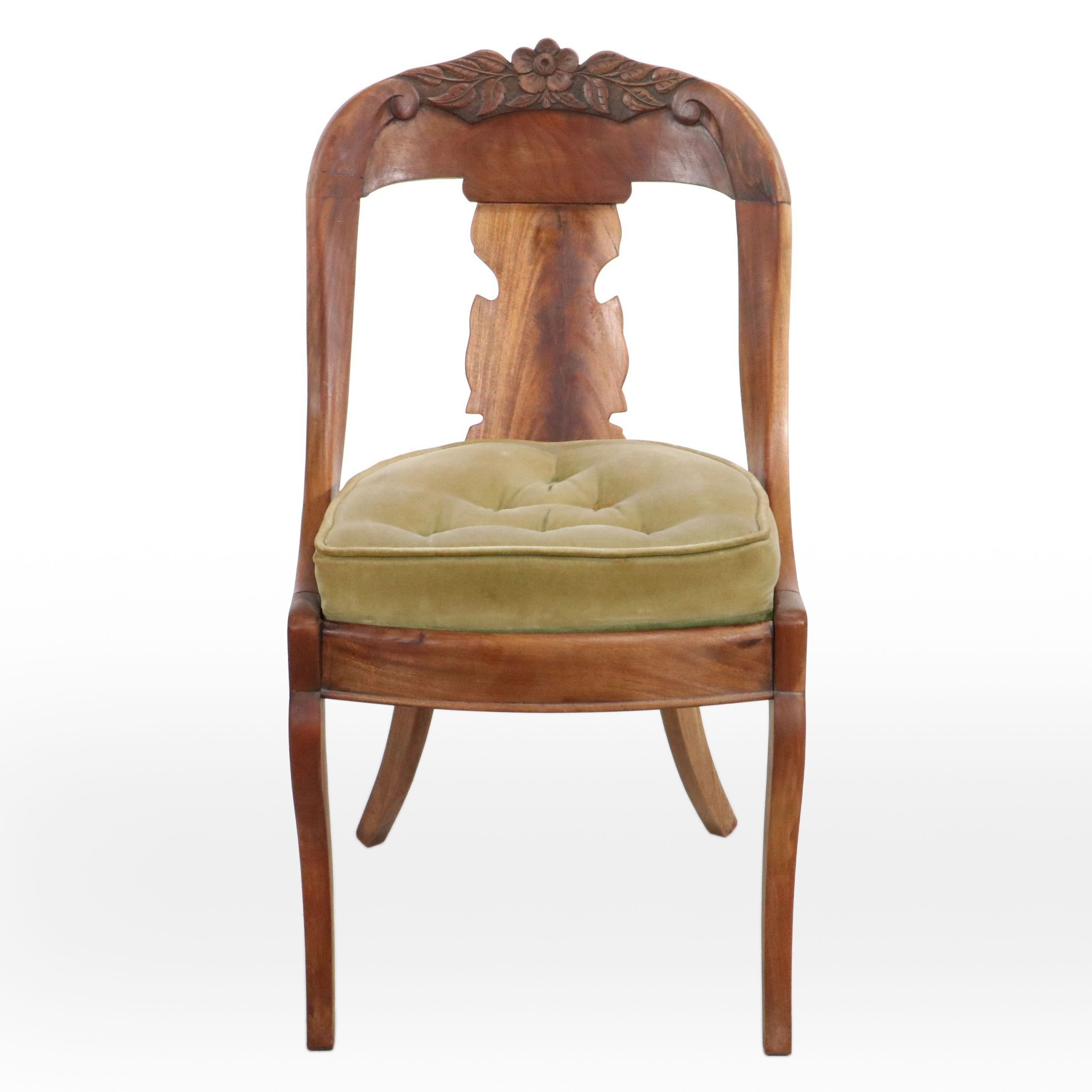 Late Victorian Carved Walnut Side Chair, Late 19th/Early 20th Century