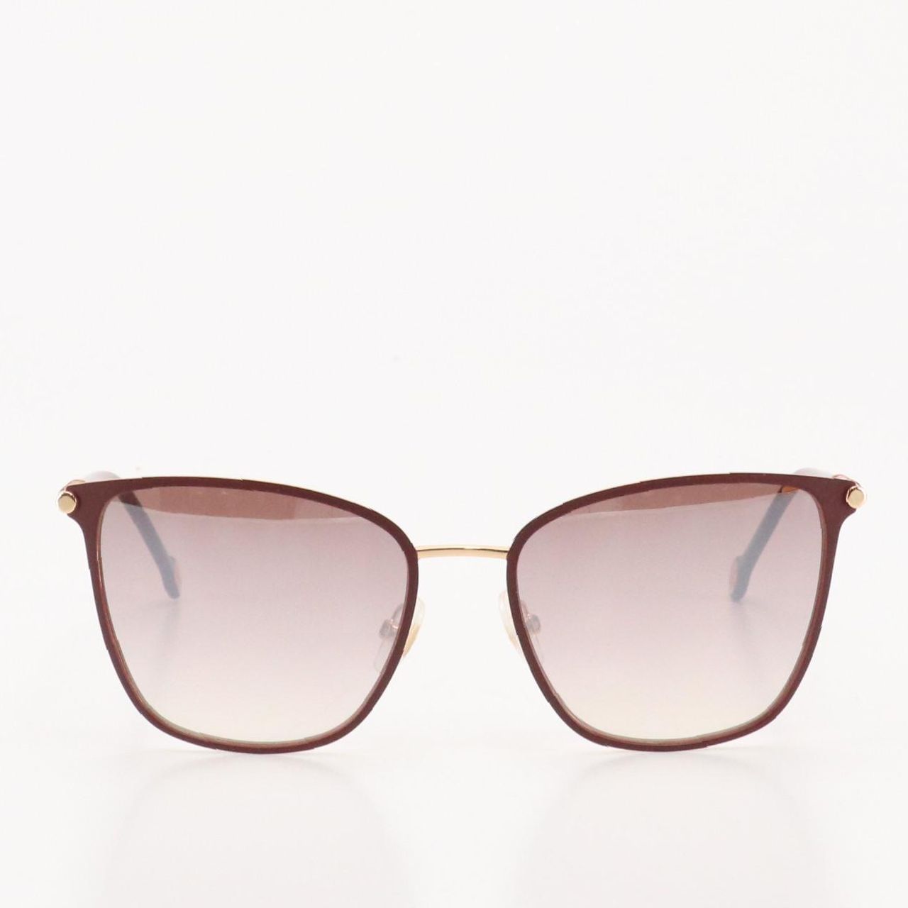 Carolina Herrera CH0030/S Gold & Burgundy Framed Mirrored Sunglasses with Box