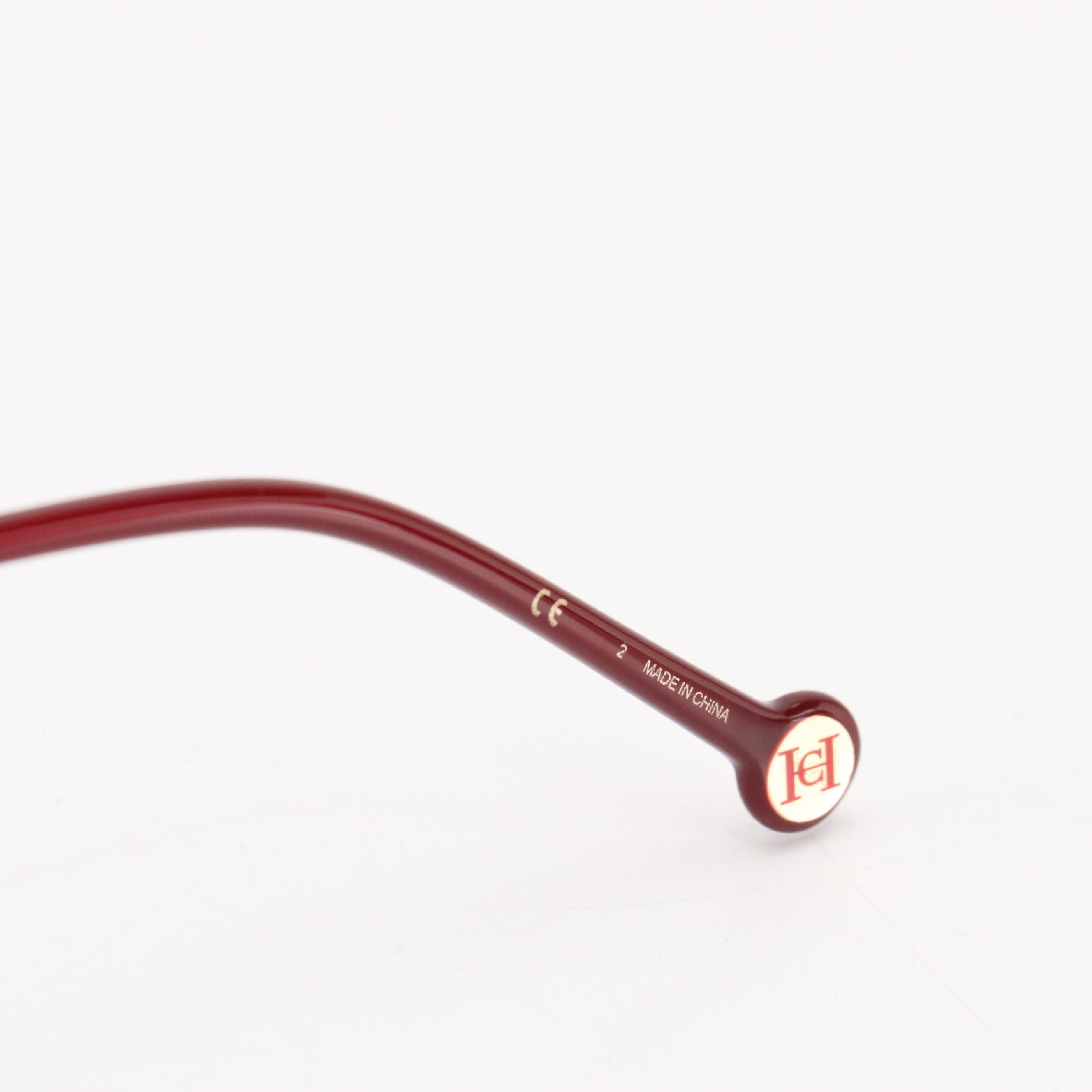 Carolina Herrera CH0030/S Gold & Burgundy Framed Mirrored Sunglasses with Box