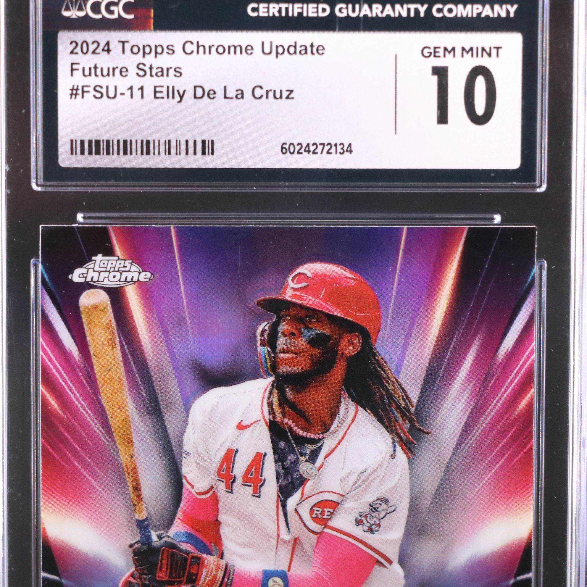 2024 Topps Chrome Update Elly De La Cruz Future Stars Rookie Card Graded CGC 10