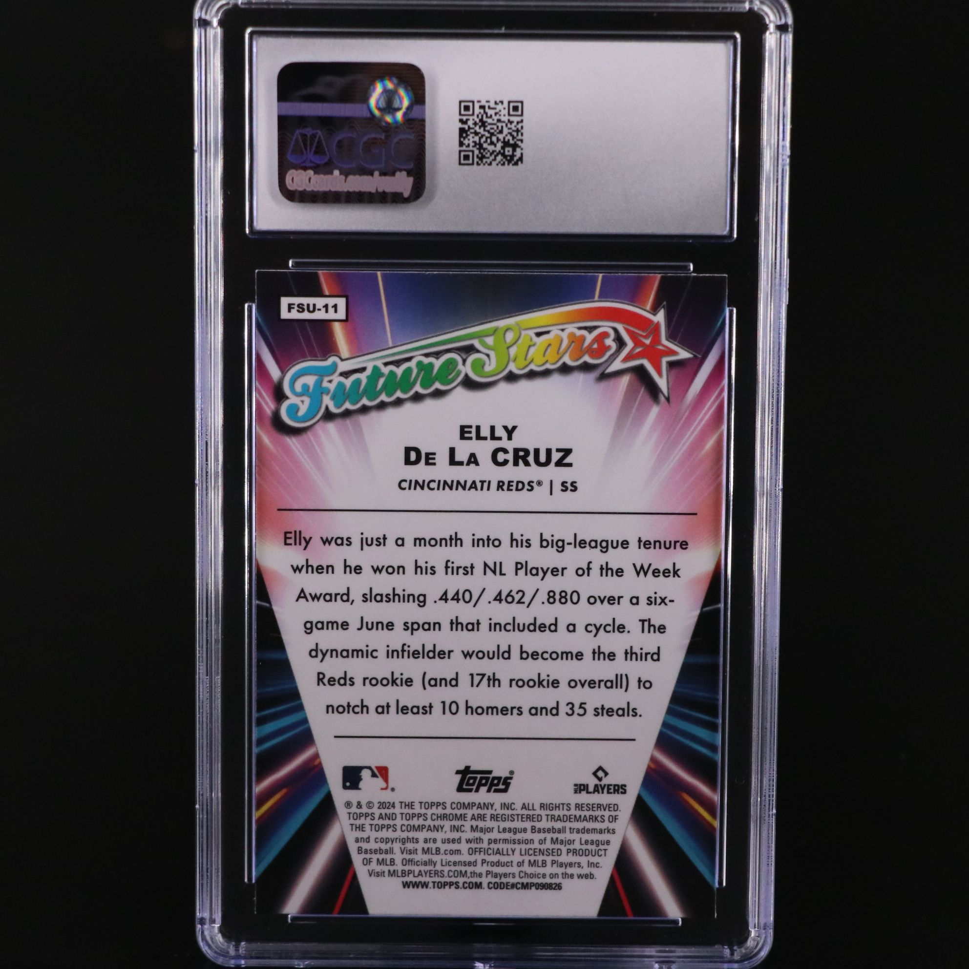 2024 Topps Chrome Update Elly De La Cruz Future Stars Rookie Card Graded CGC 10