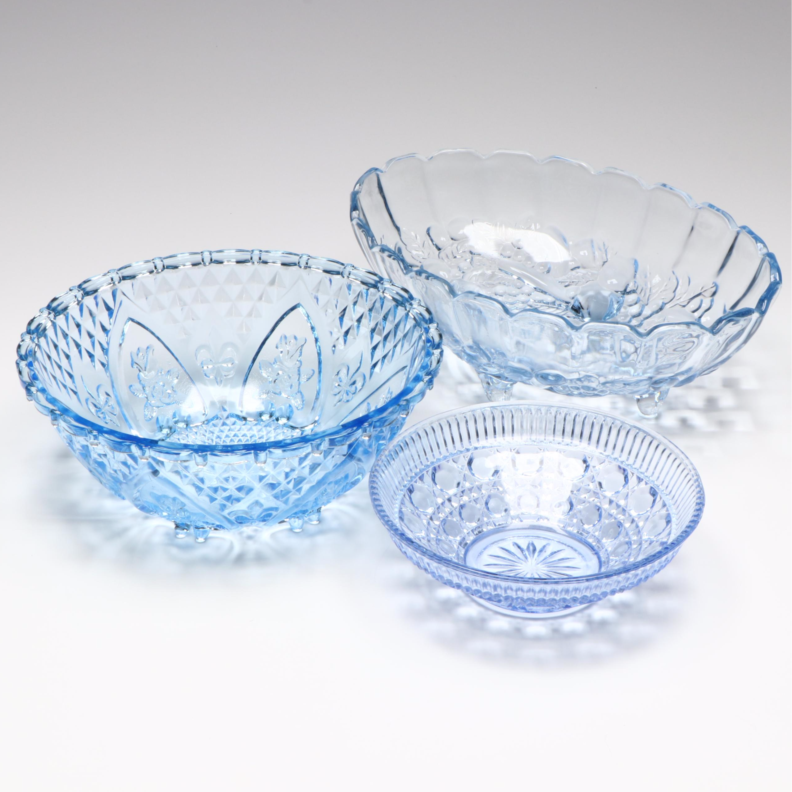 Blue Glass Decorative Bowls