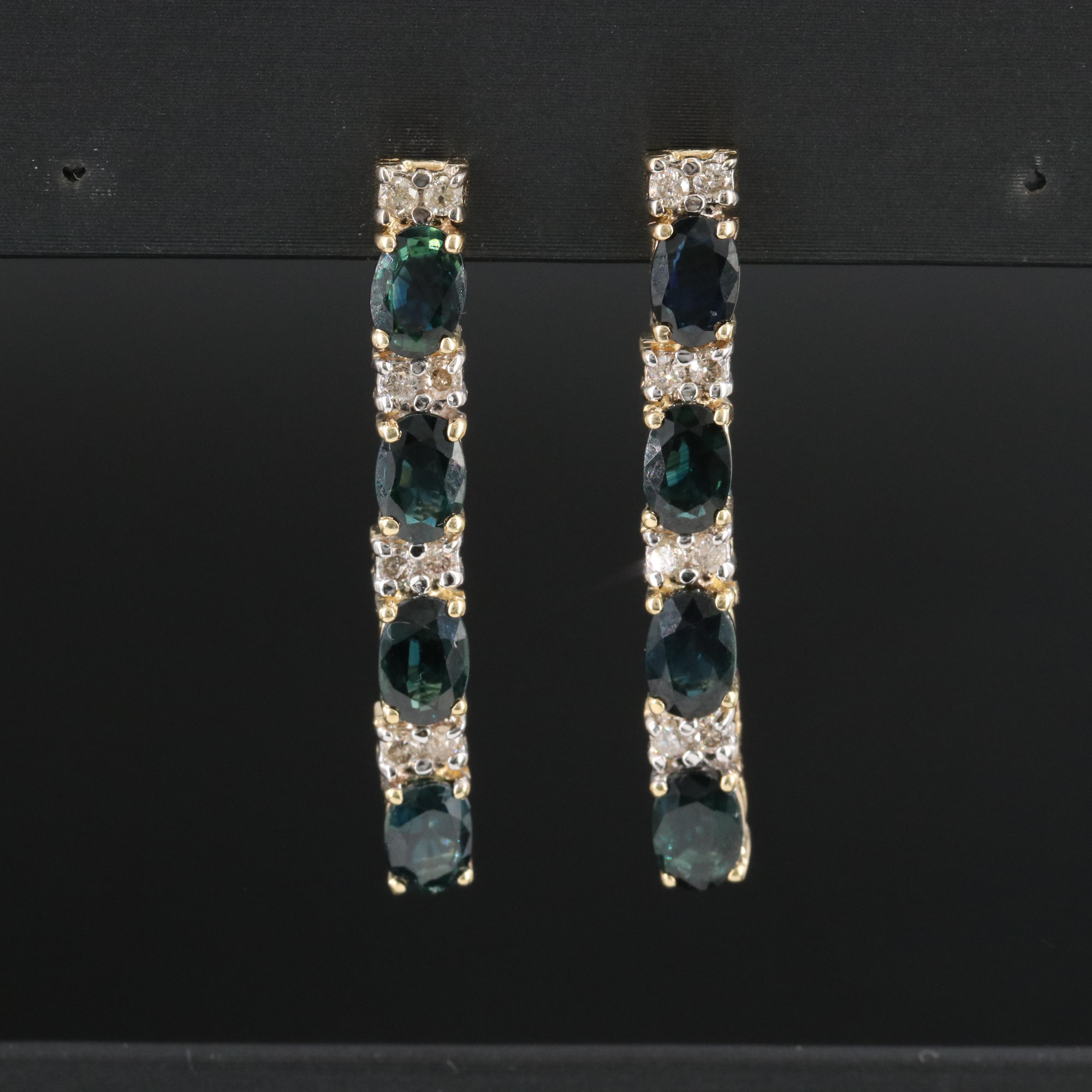 14K Sapphire and Diamond Earrings