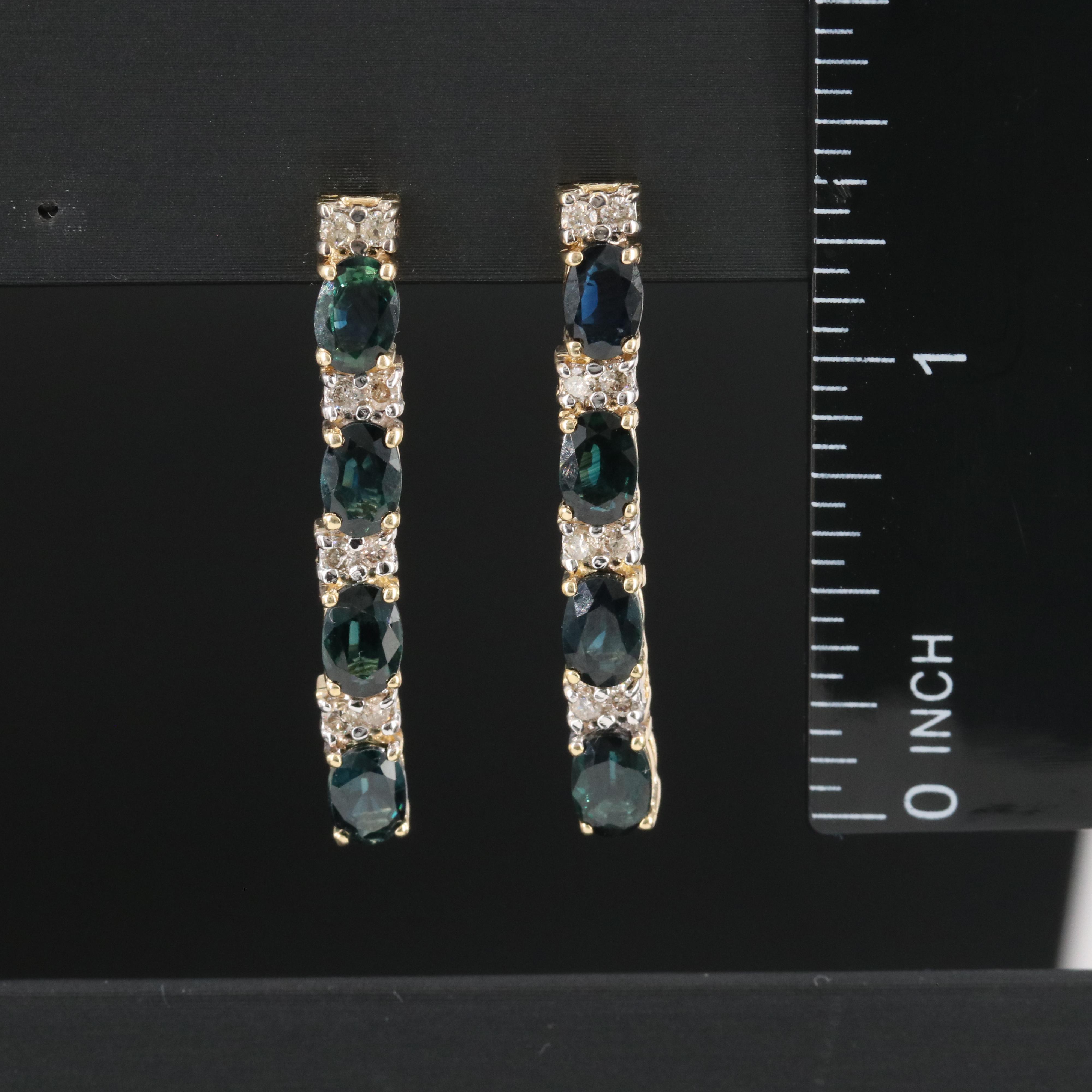 14K Sapphire and Diamond Earrings