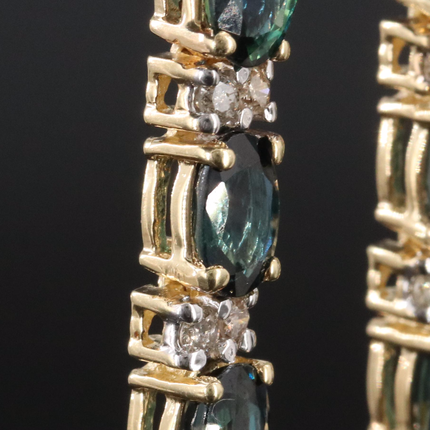 14K Sapphire and Diamond Earrings