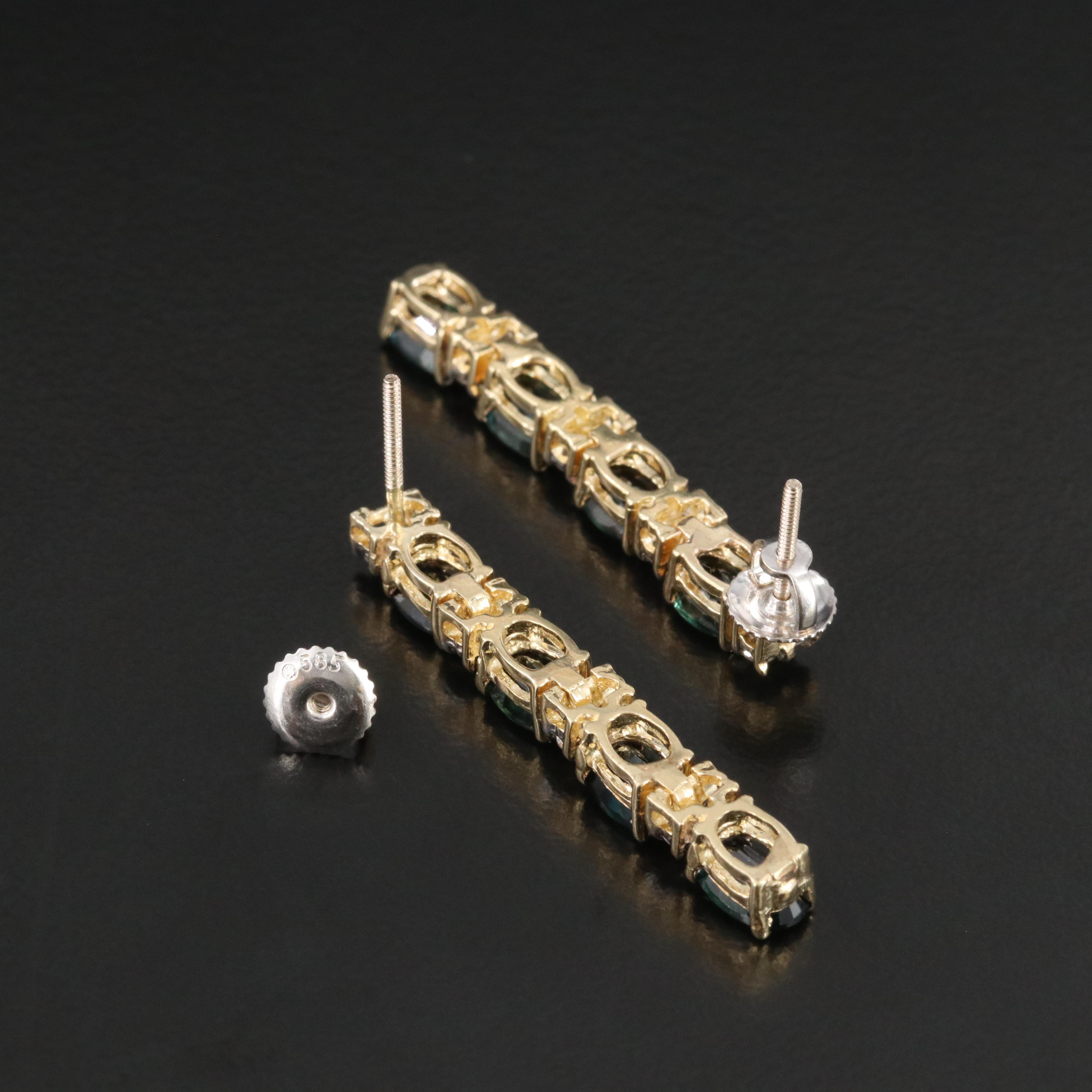 14K Sapphire and Diamond Earrings