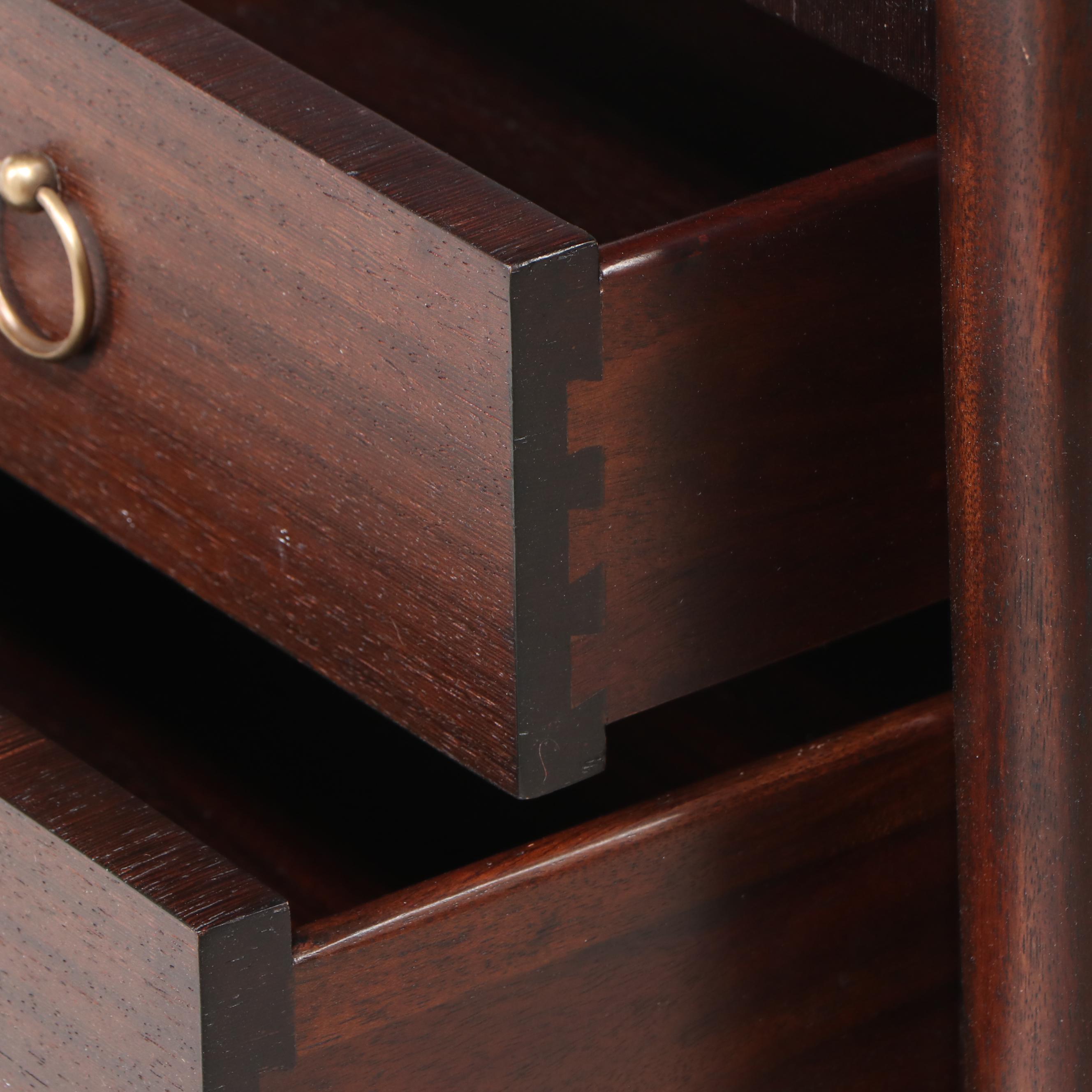 Keno Bros Mid Century Modern Style Smoked Glass and Walnut Desk