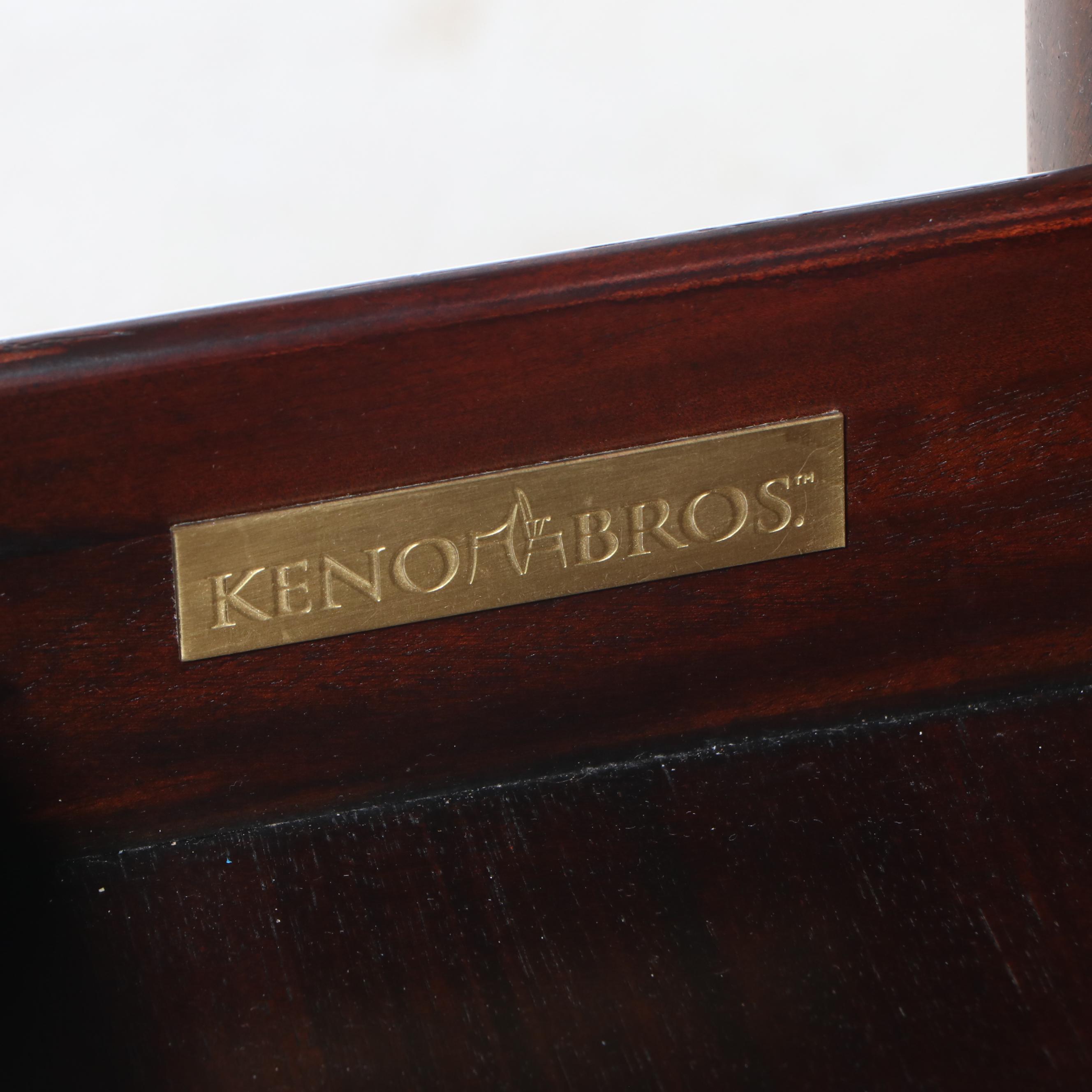 Keno Bros Mid Century Modern Style Smoked Glass and Walnut Desk