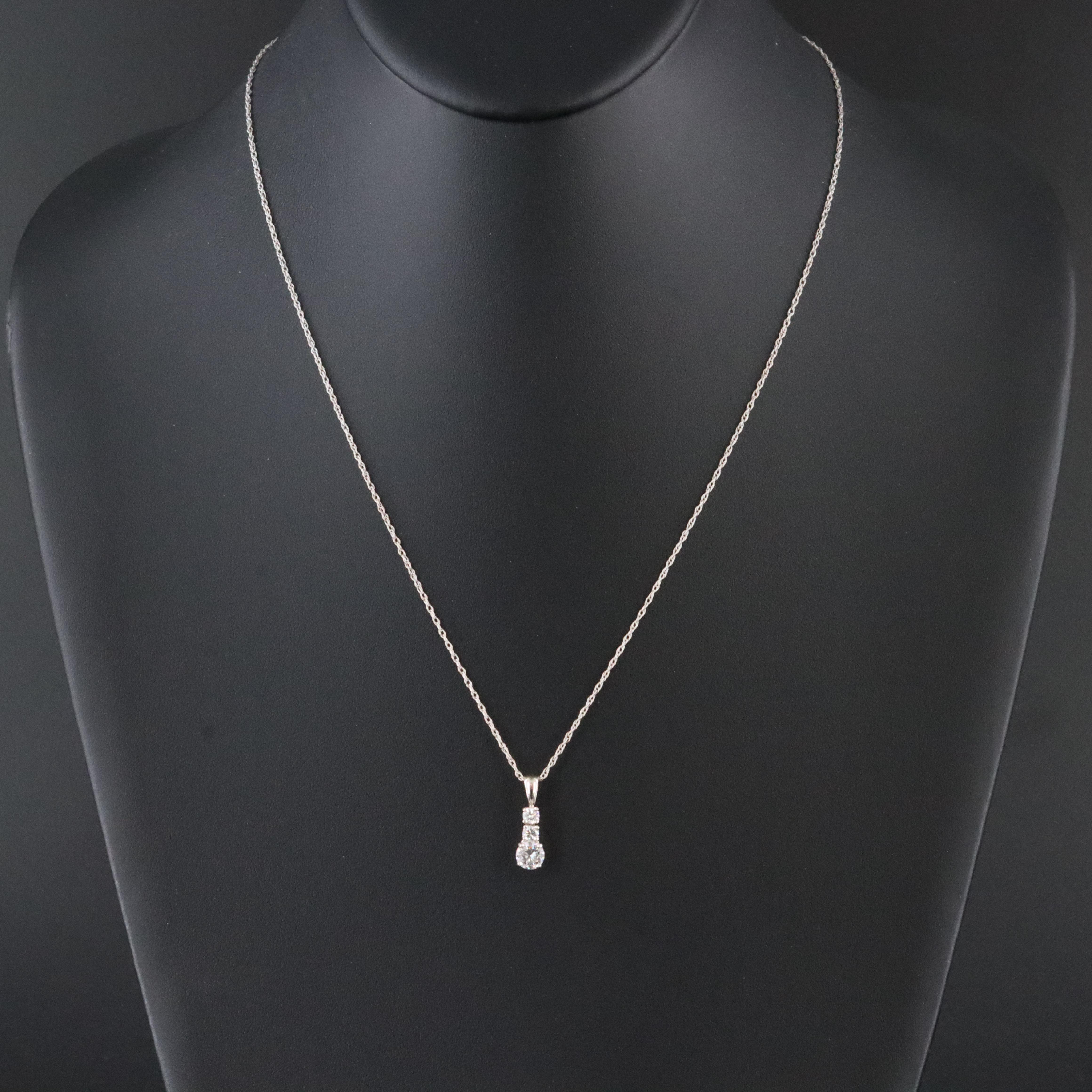 14K 0.77 CTW Diamond Pendant Necklace