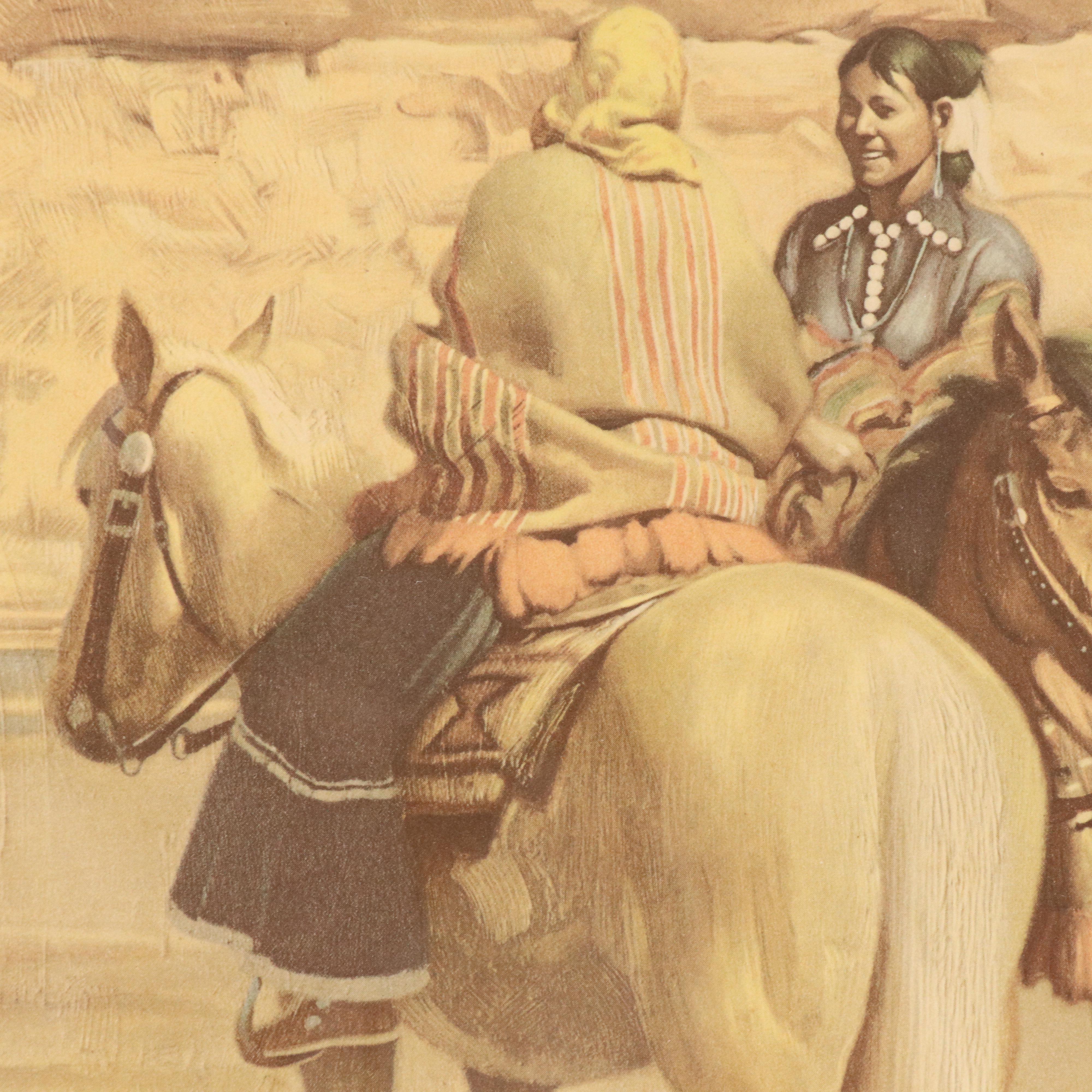 General Curtis Delano Offset Lithograph "Local Gossip," 1949