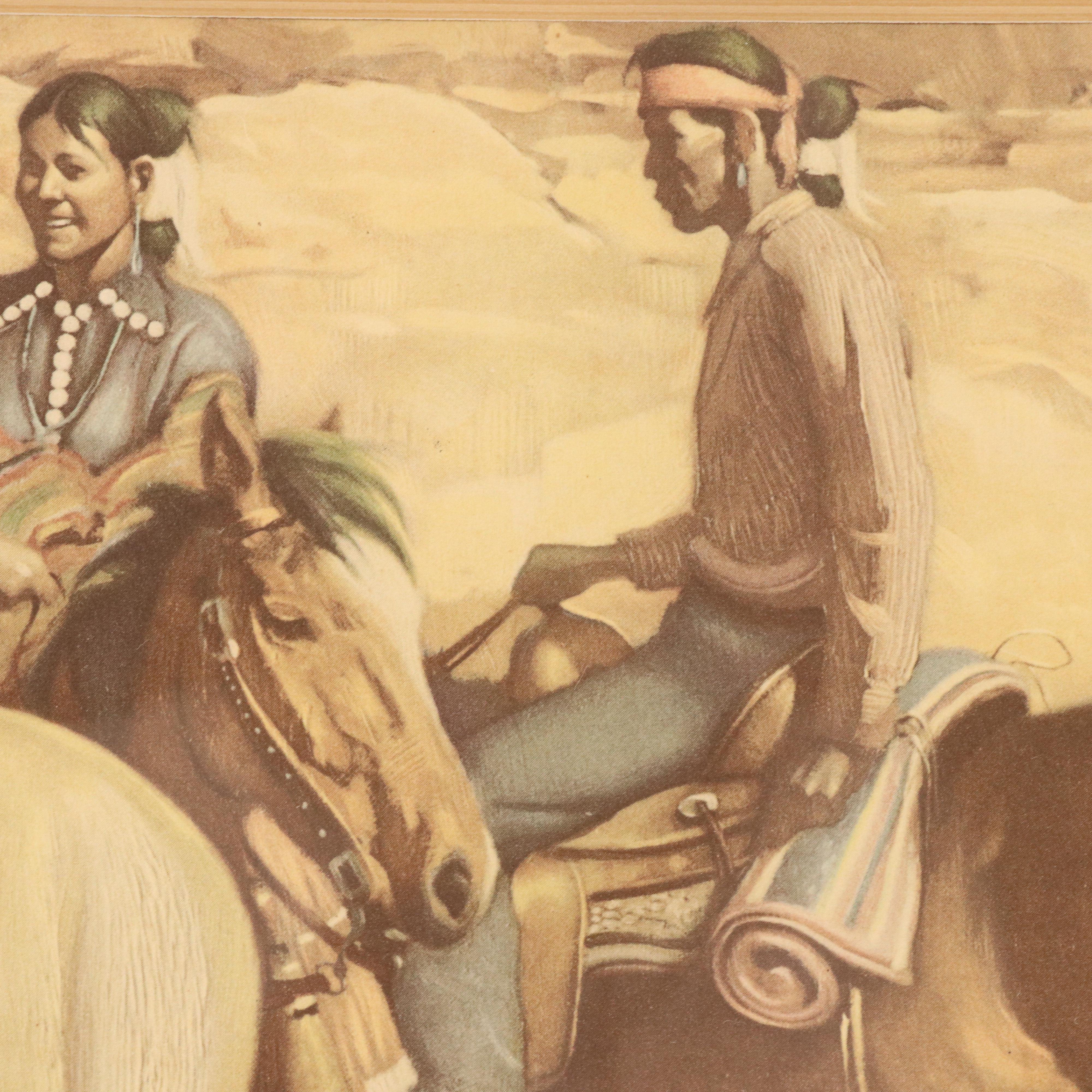 General Curtis Delano Offset Lithograph "Local Gossip," 1949