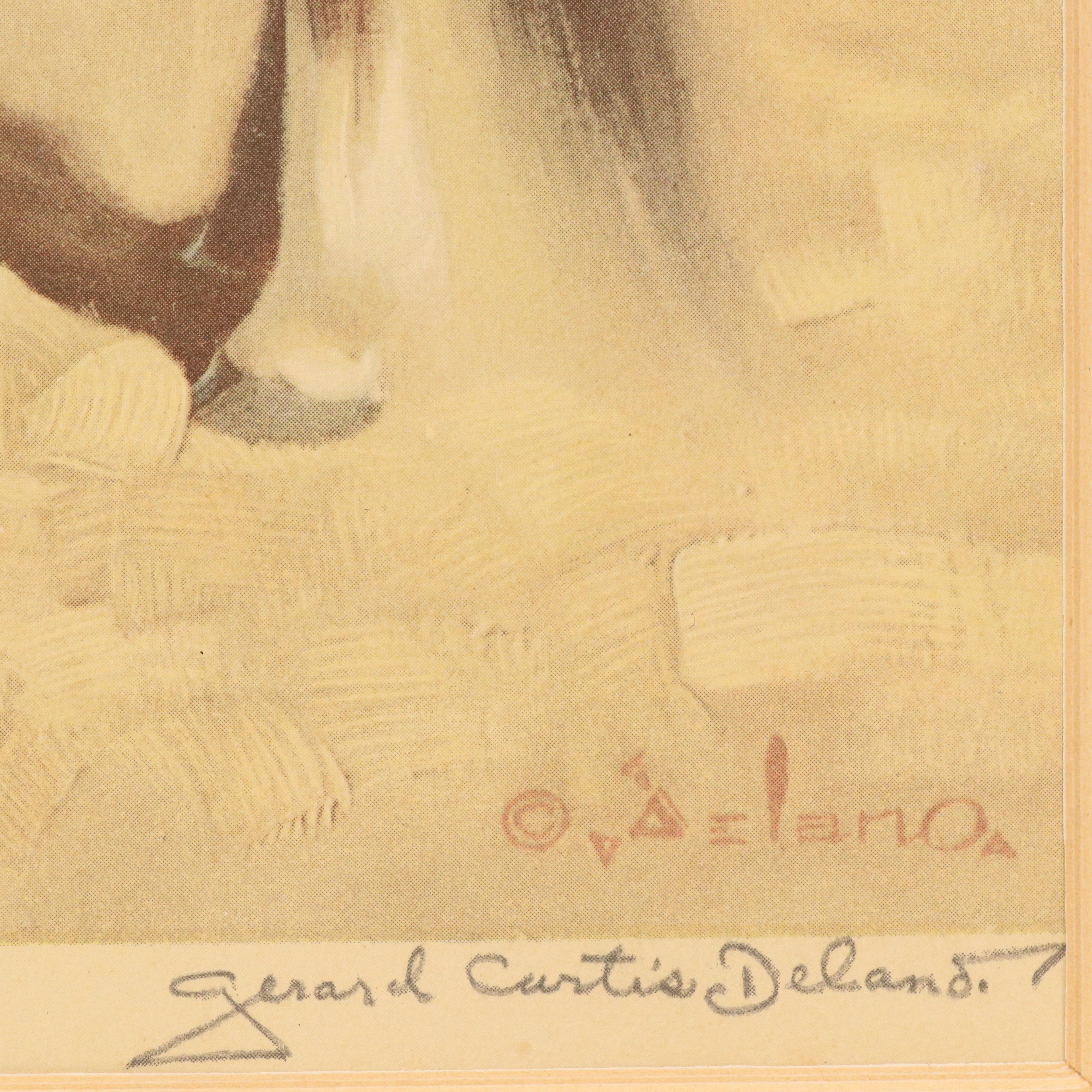 General Curtis Delano Offset Lithograph "Local Gossip," 1949