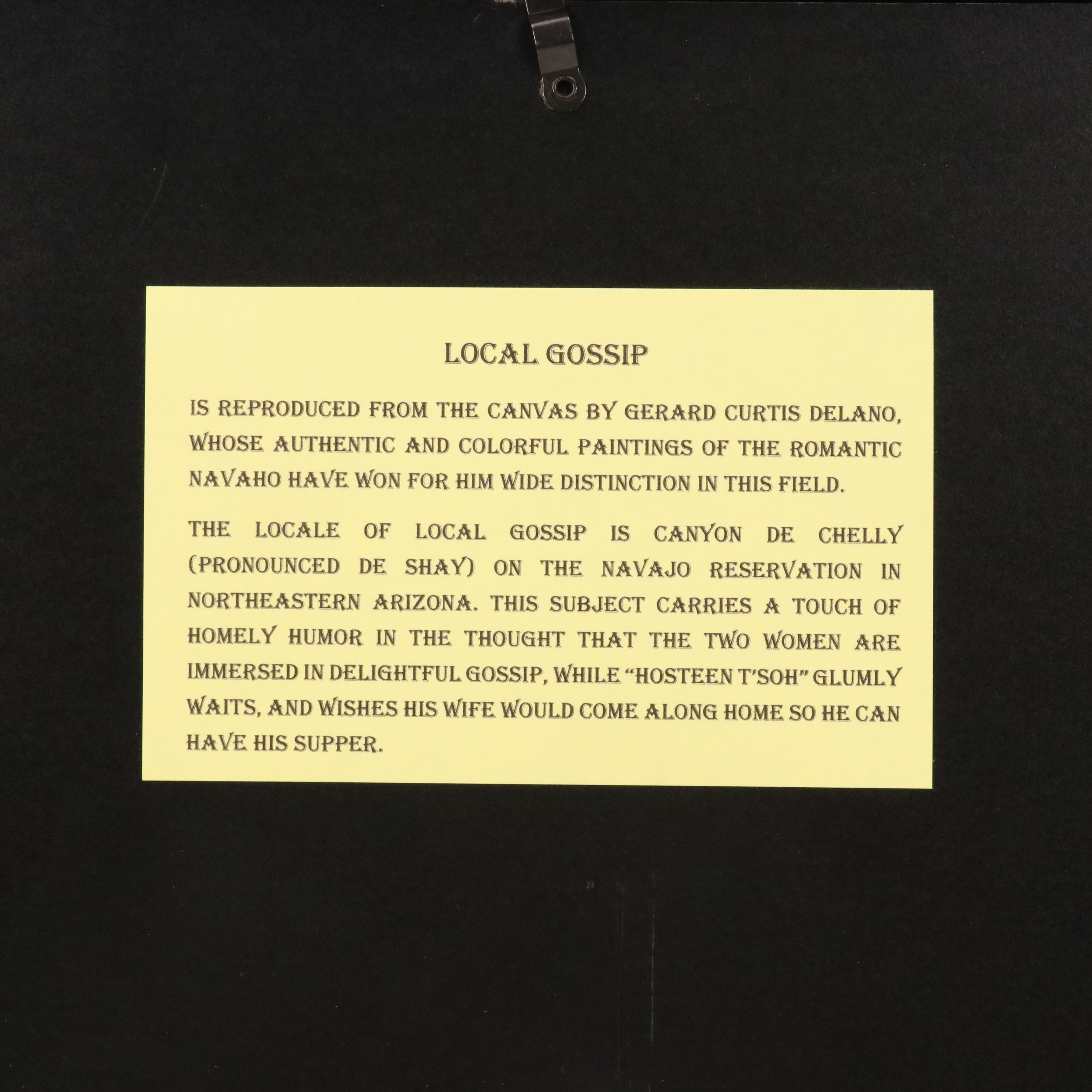 General Curtis Delano Offset Lithograph "Local Gossip," 1949