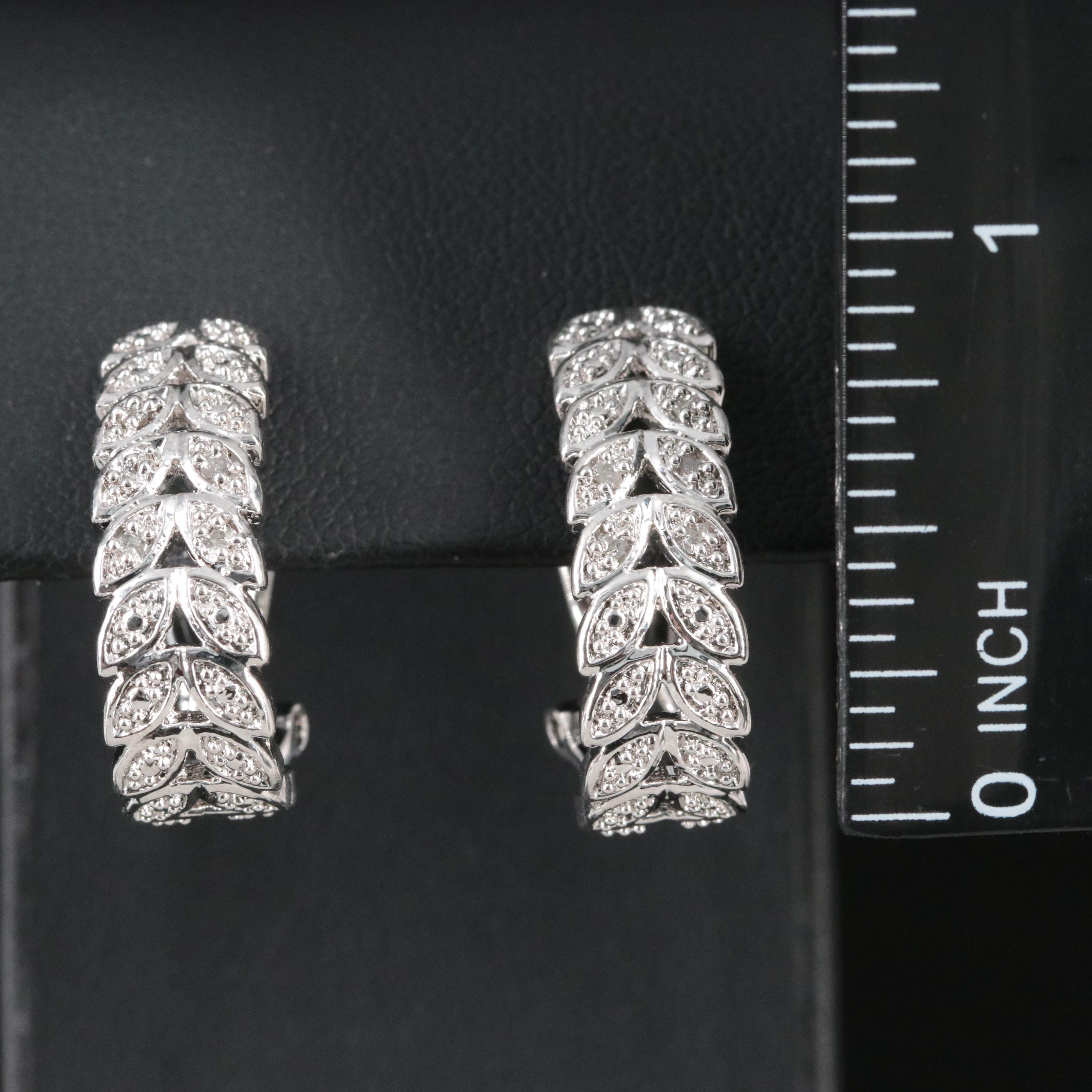Diamond Laurel J Hoop Earrings