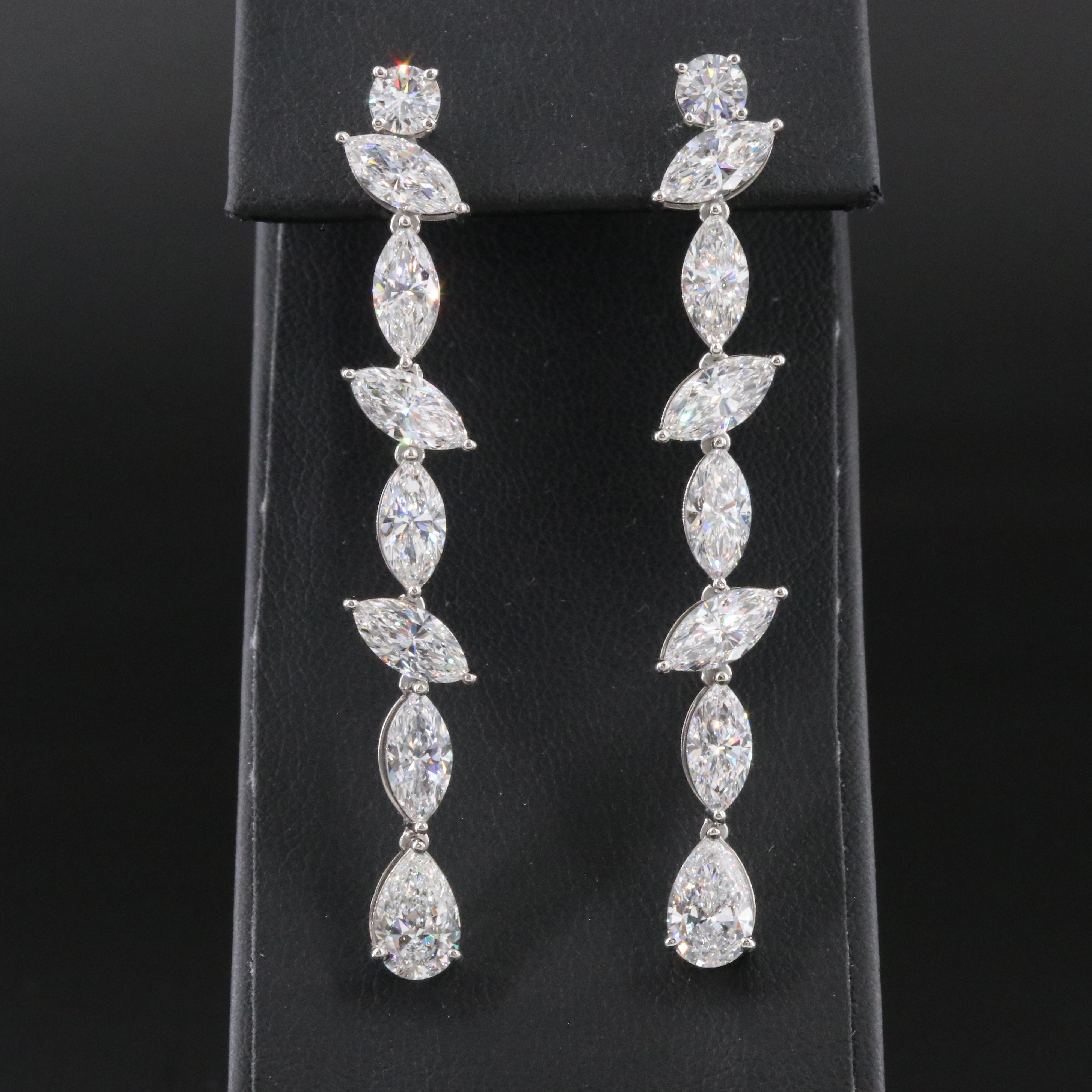 Platinum 9.03 CTW Lab Grown Diamond Line Earrings