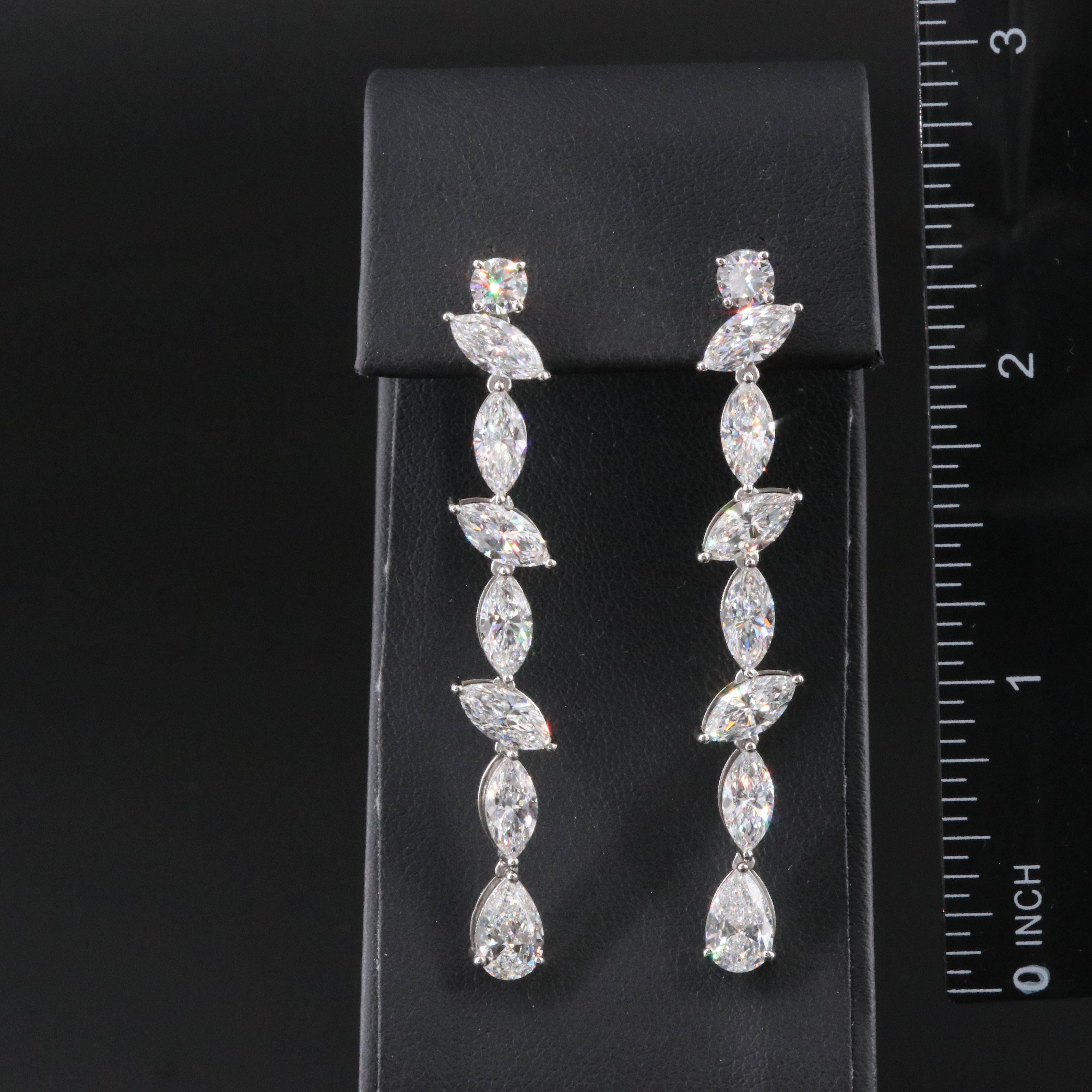 Platinum 9.03 CTW Lab Grown Diamond Line Earrings