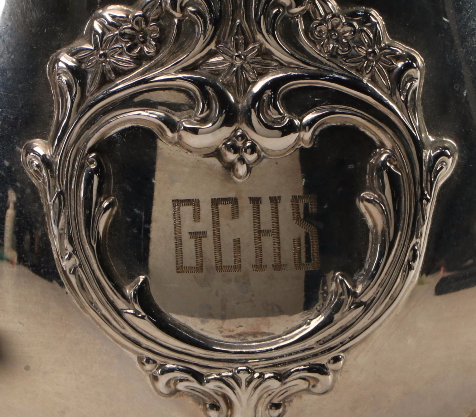 Towle Tray with Equestrian Trophies and Other Silver Plate Table Accessories