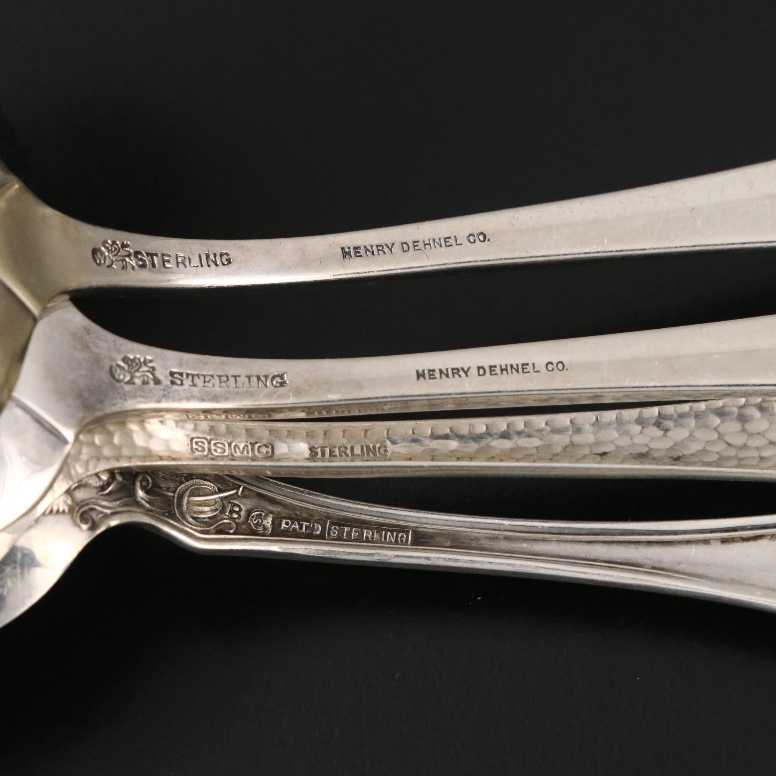 Henry Dehnel Co. Sterling Serving Spoon and Fork with Other Sterling Flatware