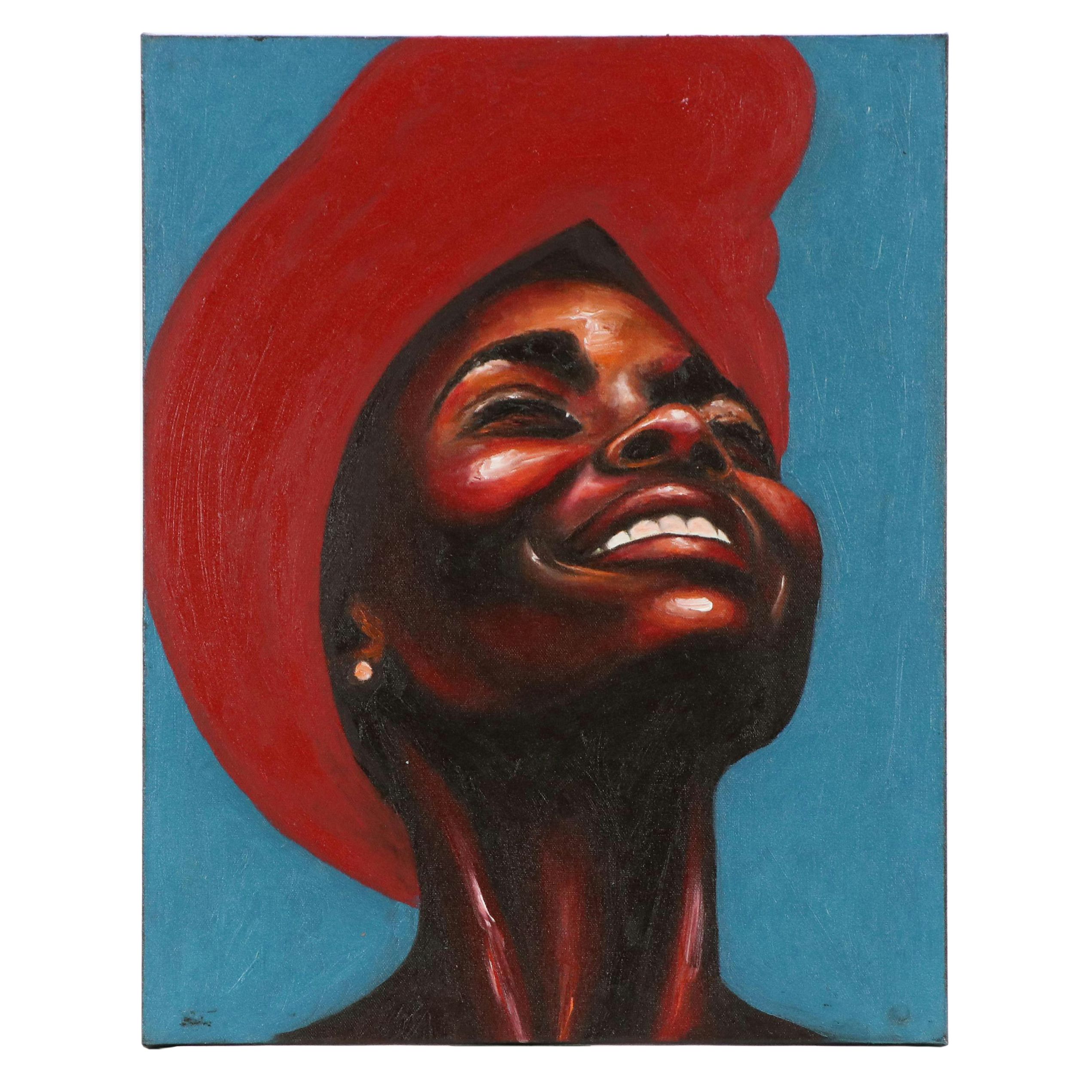 Oluwakemi Omowaire Oil Portrait "This Joy Remains.," 21st Century