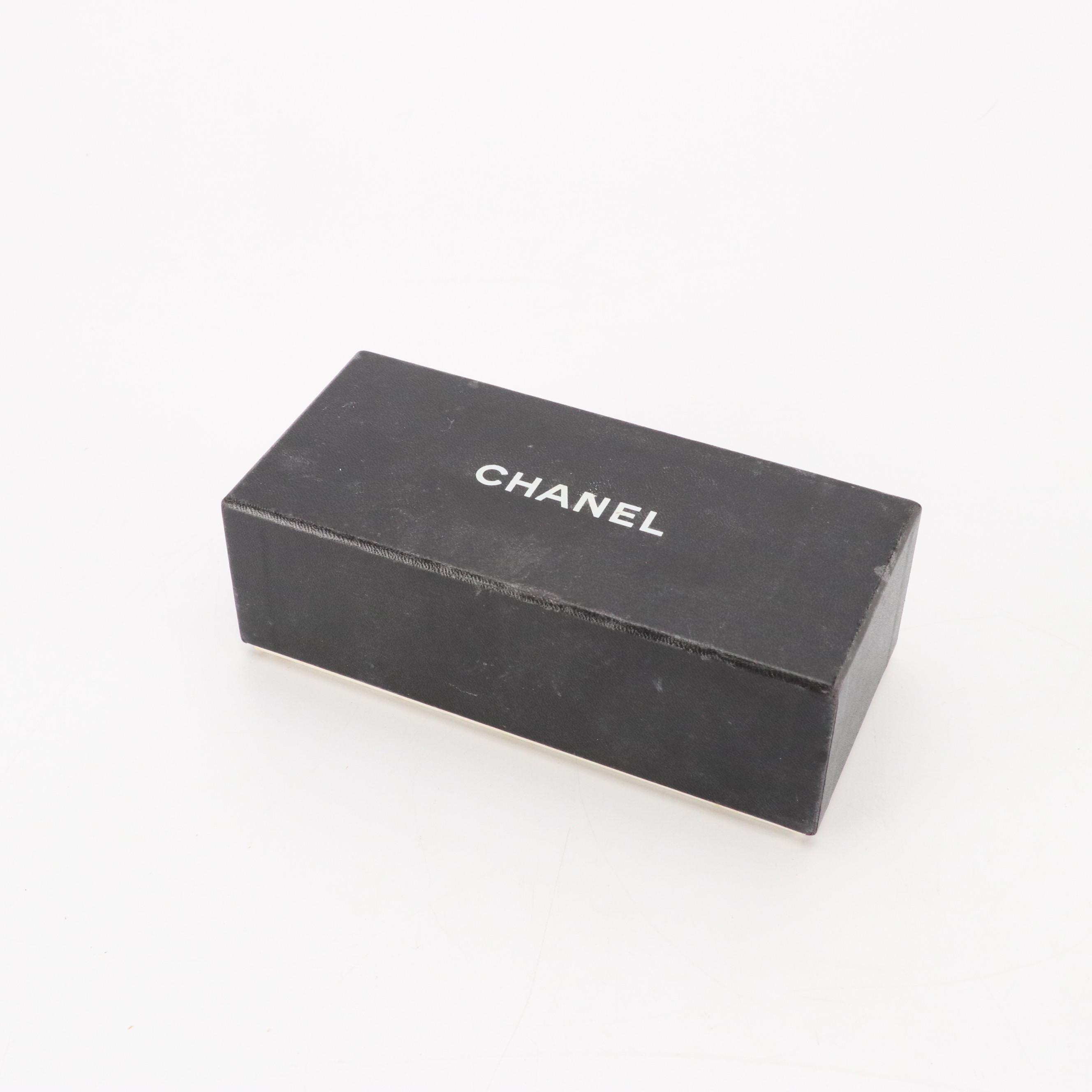 Chanel 01450 91235 Coco Mark Quilted Tortoise Square Sunglasses, With Box