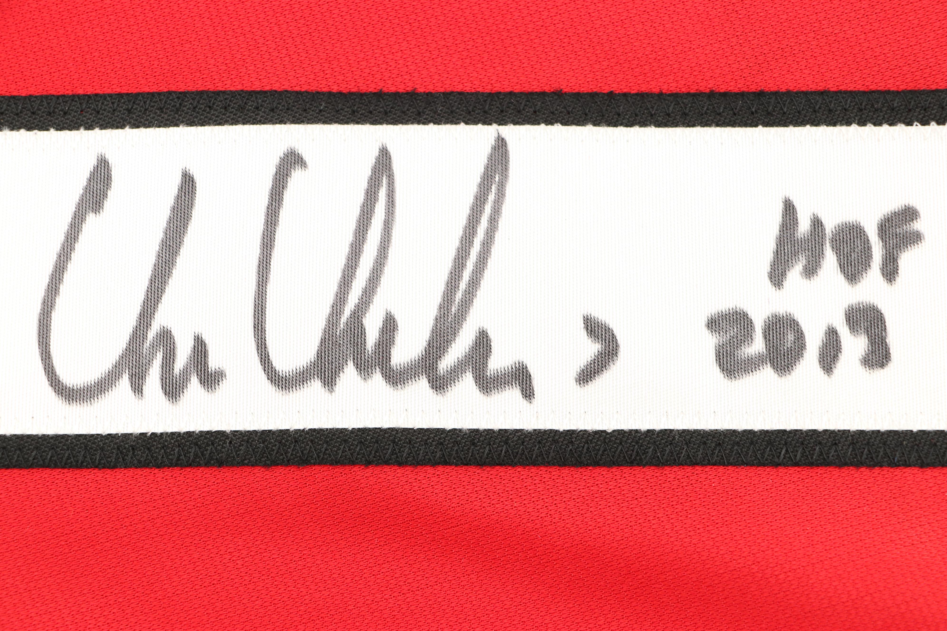 Chris Chelios Signed “HOF 2013” Chicago Blackhawks Hockey Jersey, Beckett