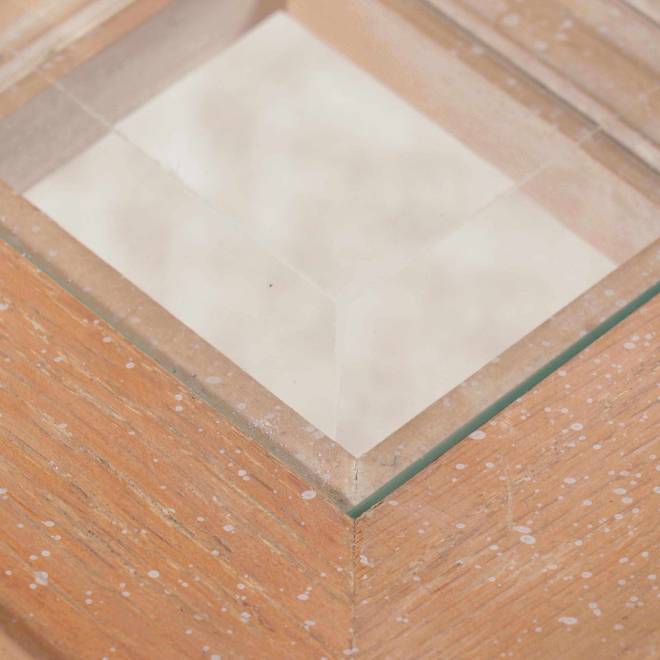Pair of Carved Chippendale Style End Tables with Glass Tops
