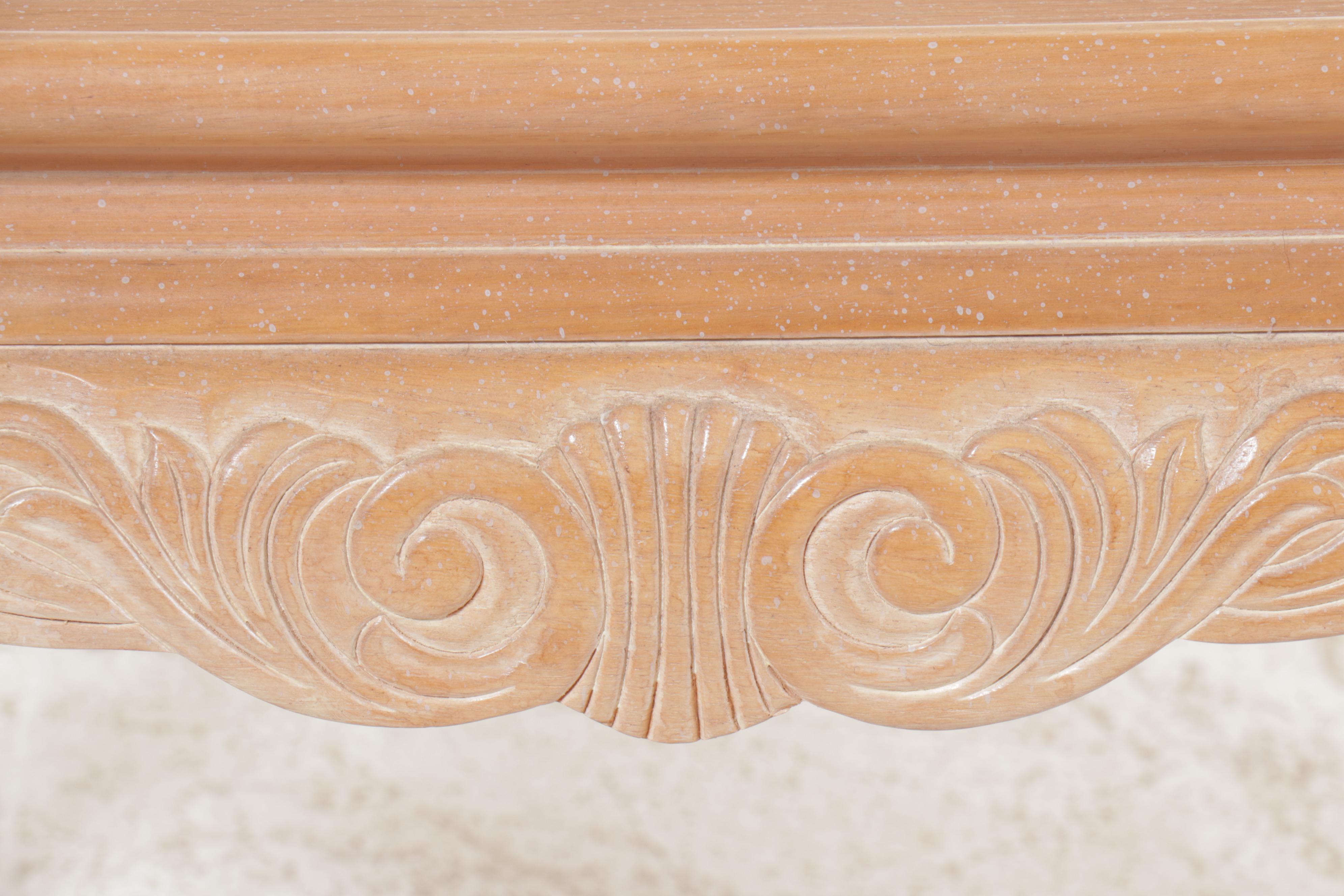 Pair of Carved Chippendale Style End Tables with Glass Tops