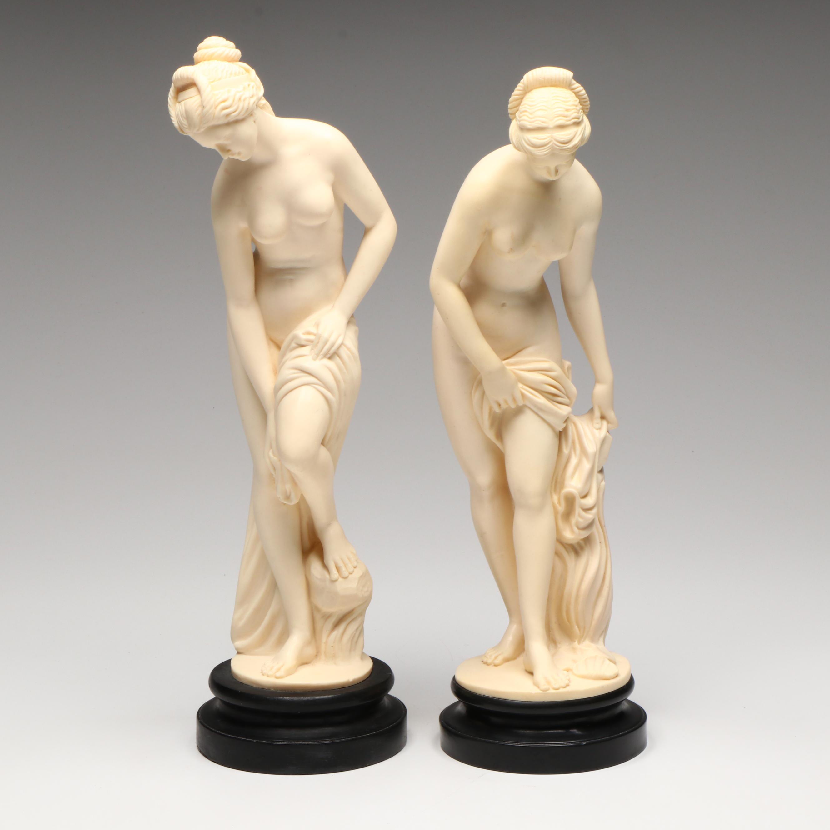 A. Santini Italian Classical Nude Bathing Figures, Mid-Late 20th Century