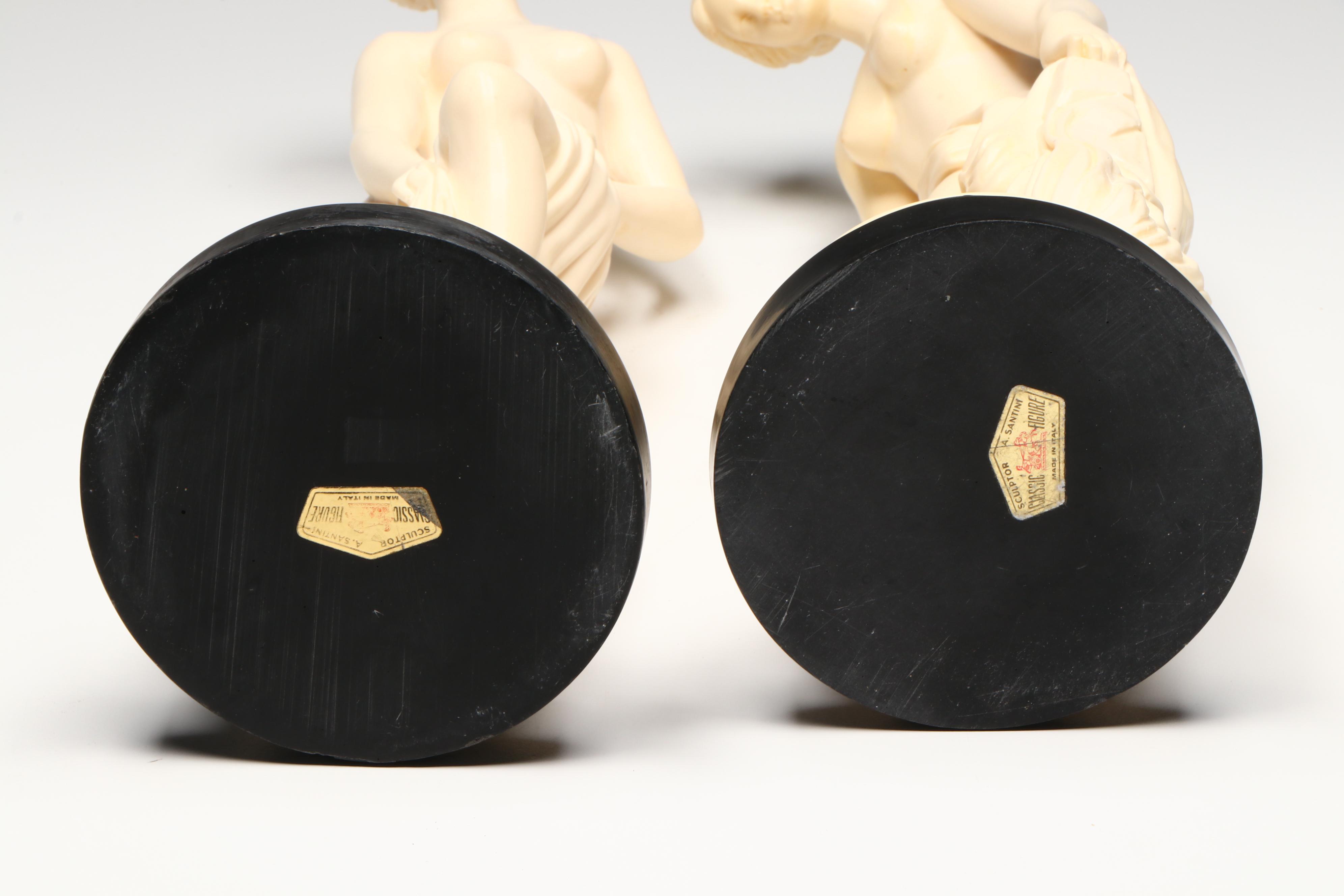 A. Santini Italian Classical Nude Bathing Figures, Mid-Late 20th Century