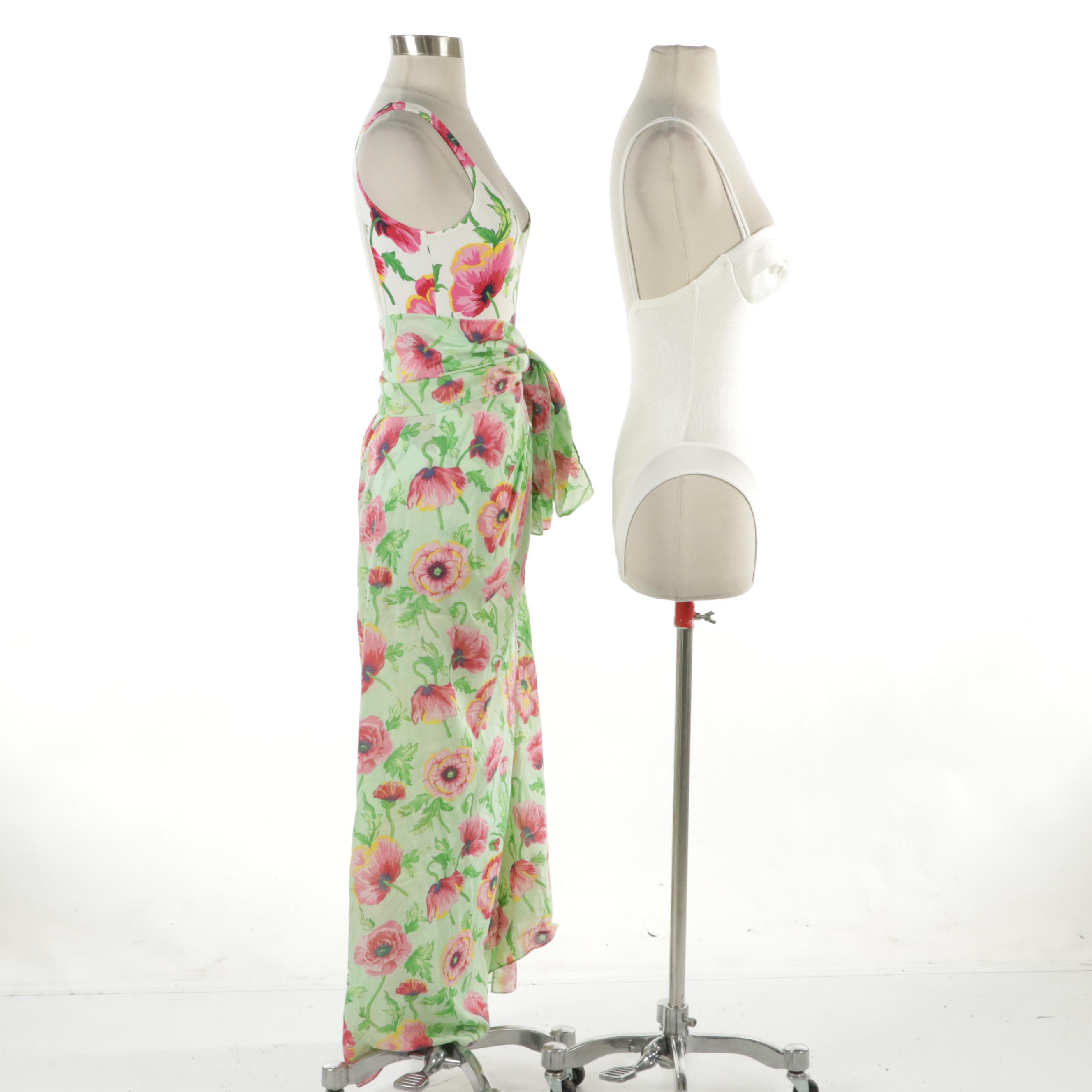 Manuel Canovas Floral One-Piece Swimsuit and Cotton Beach Wrap, Other Swimsuit
