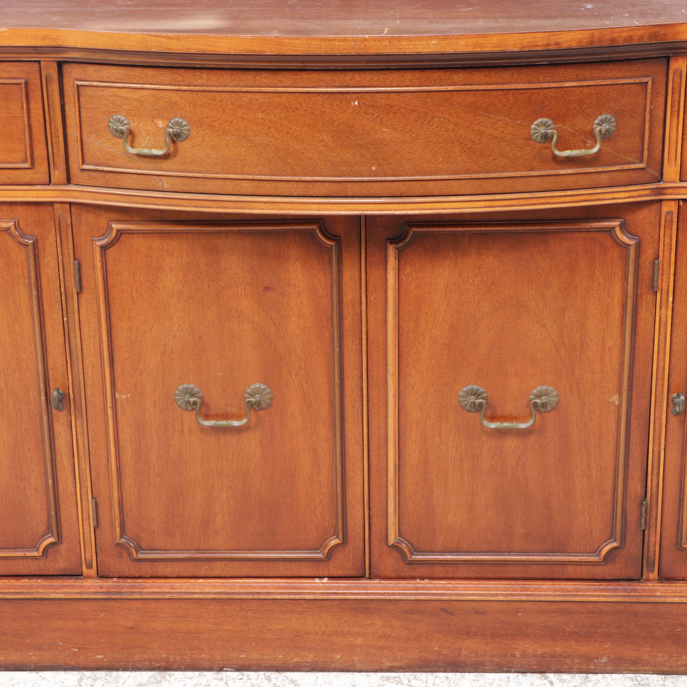 Edwardian Style Serpentine Front Mahogany Buffet