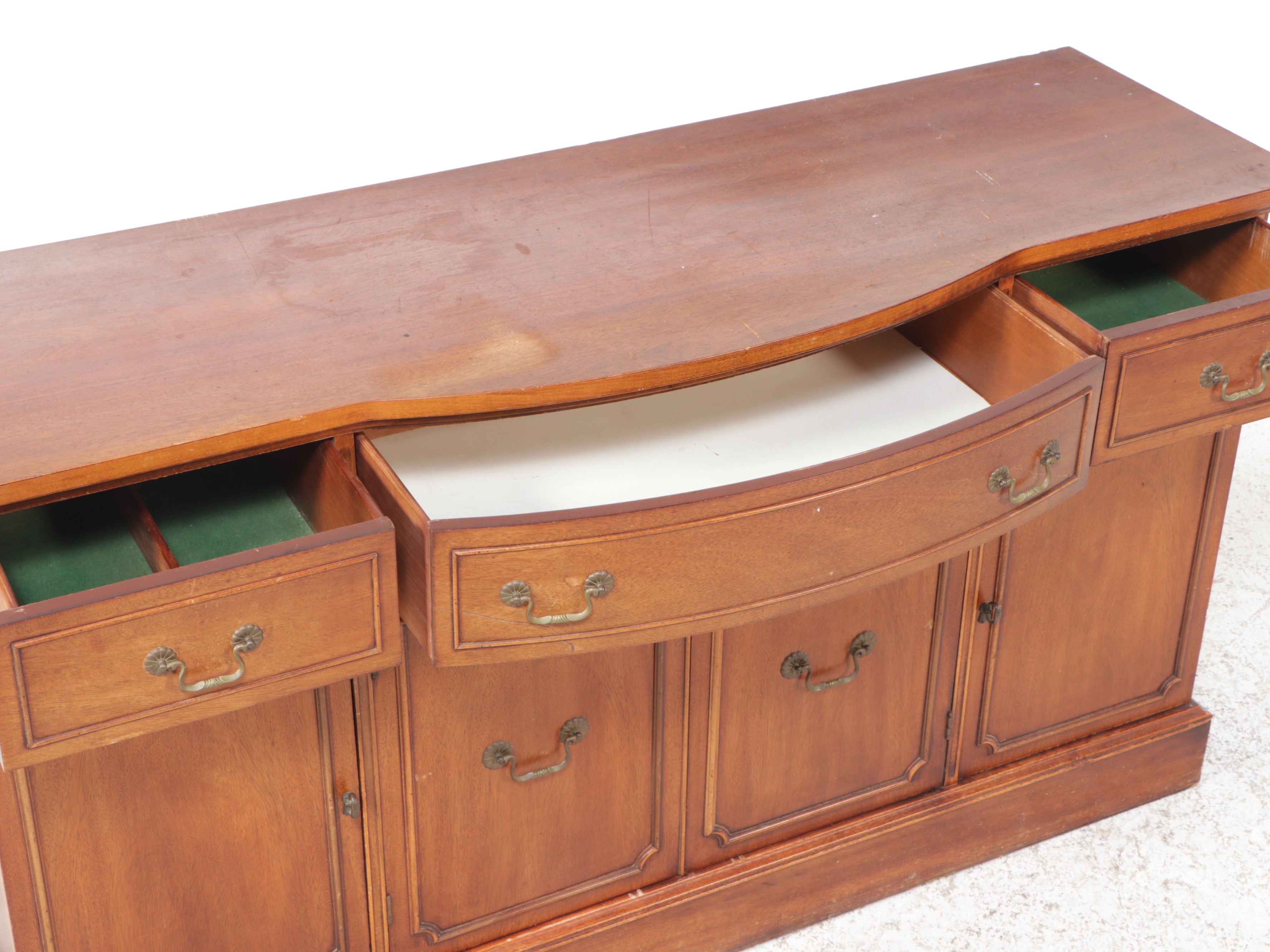 Edwardian Style Serpentine Front Mahogany Buffet