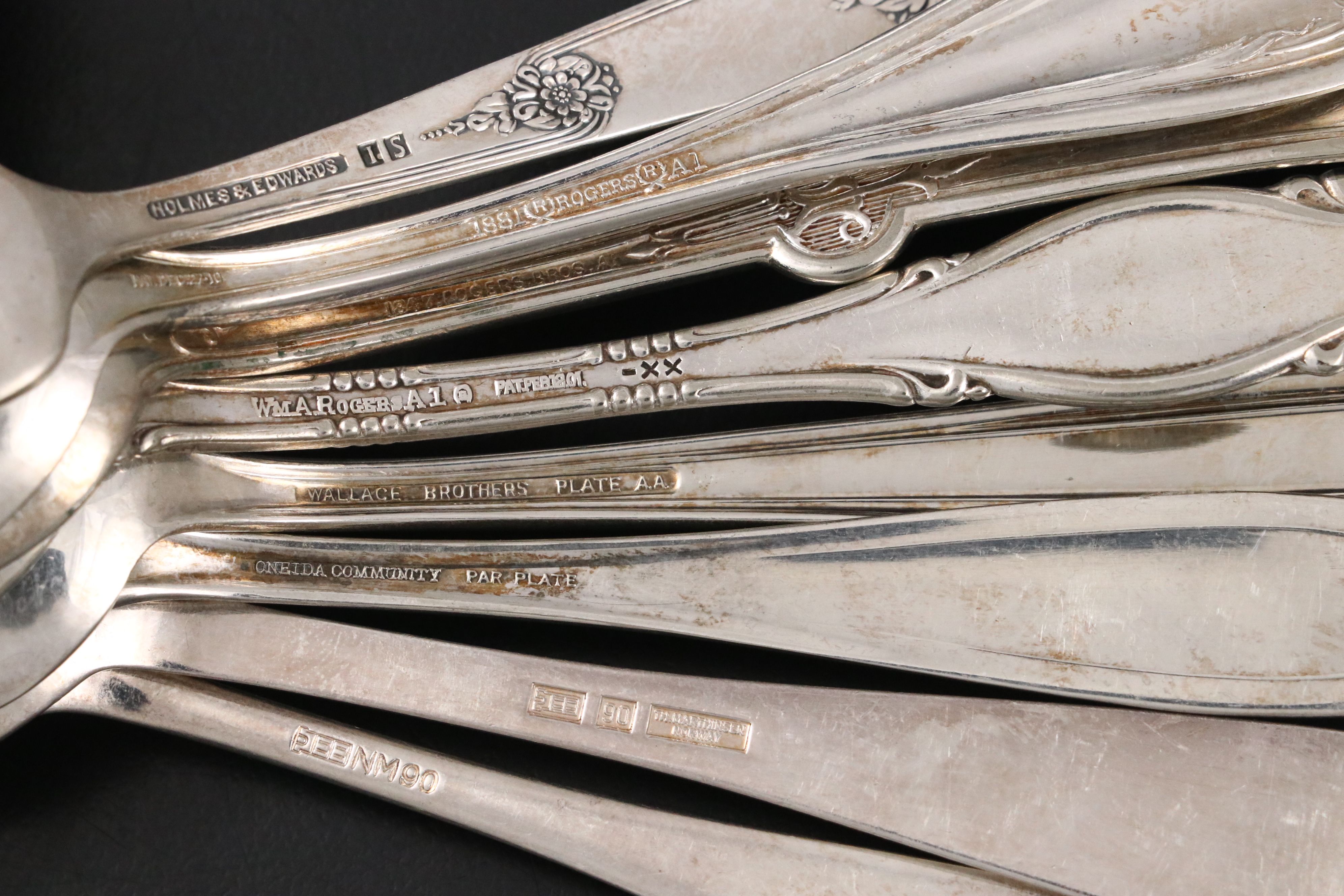 American Silver Plate Flatware with Other Norwegian Silver Plate Flatware