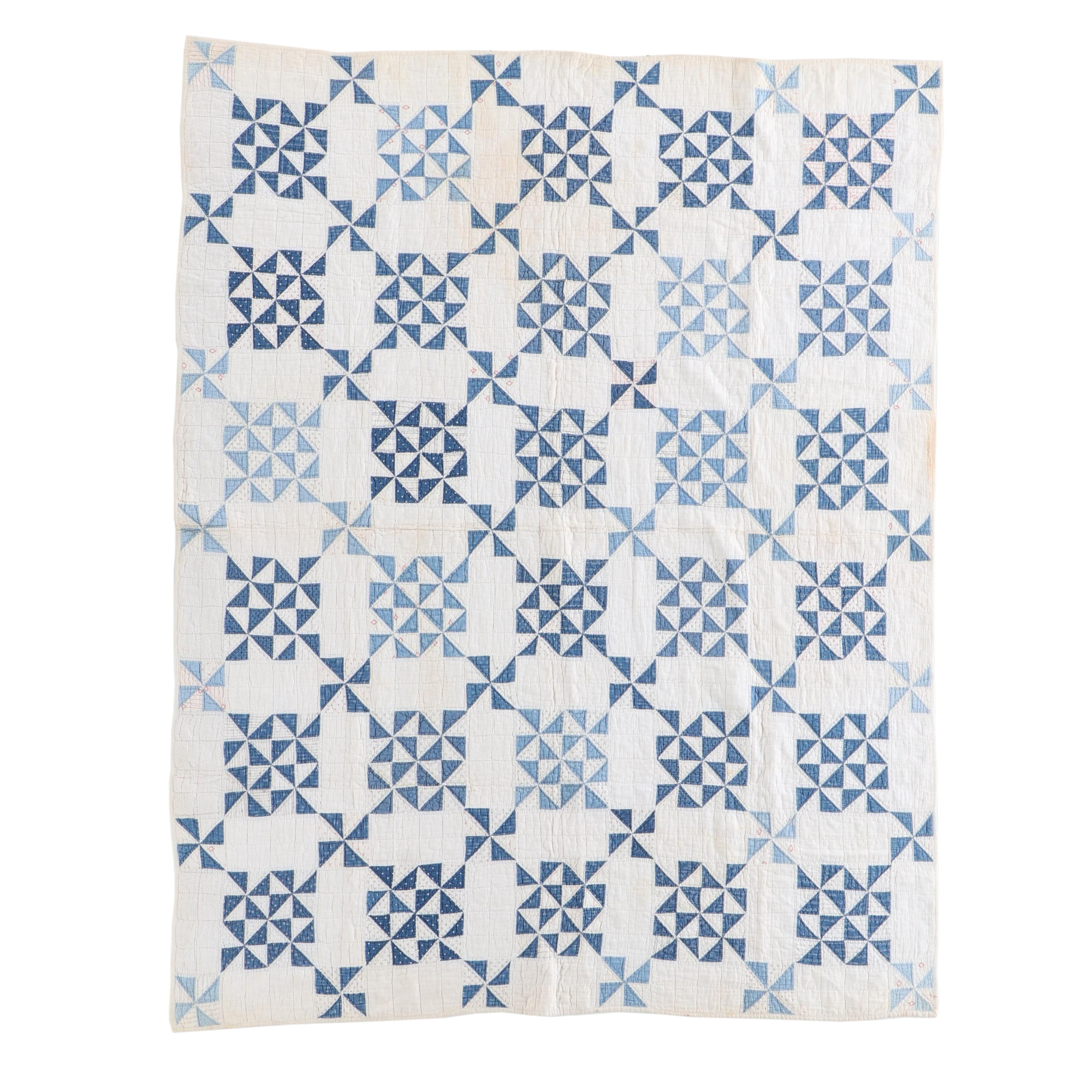 Hand-Stitched "Pinwheel" Quilt