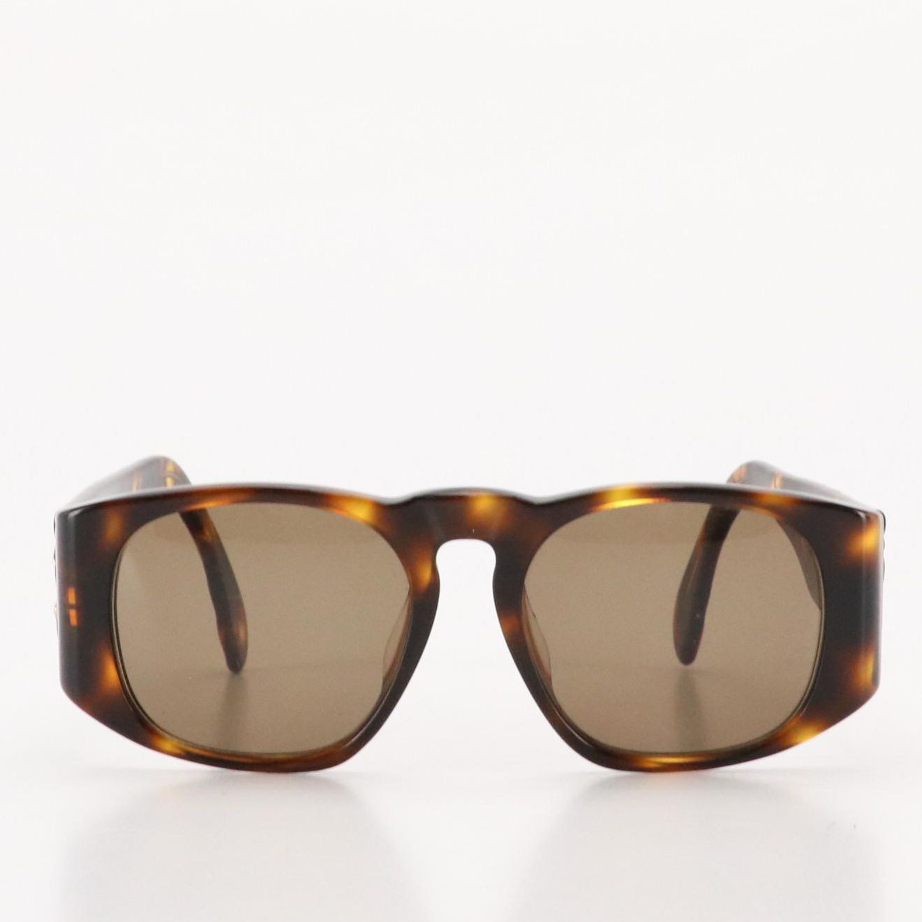 Chanel 01450 91235 Coco Mark Quilted Tortoise Square Sunglasses, With Box