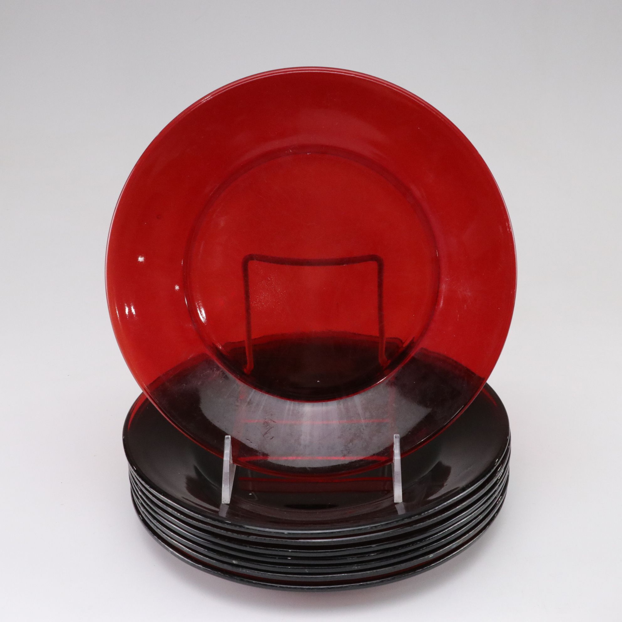 Ruby Glass Platter, Dessert Bowl & Other Dinnerware