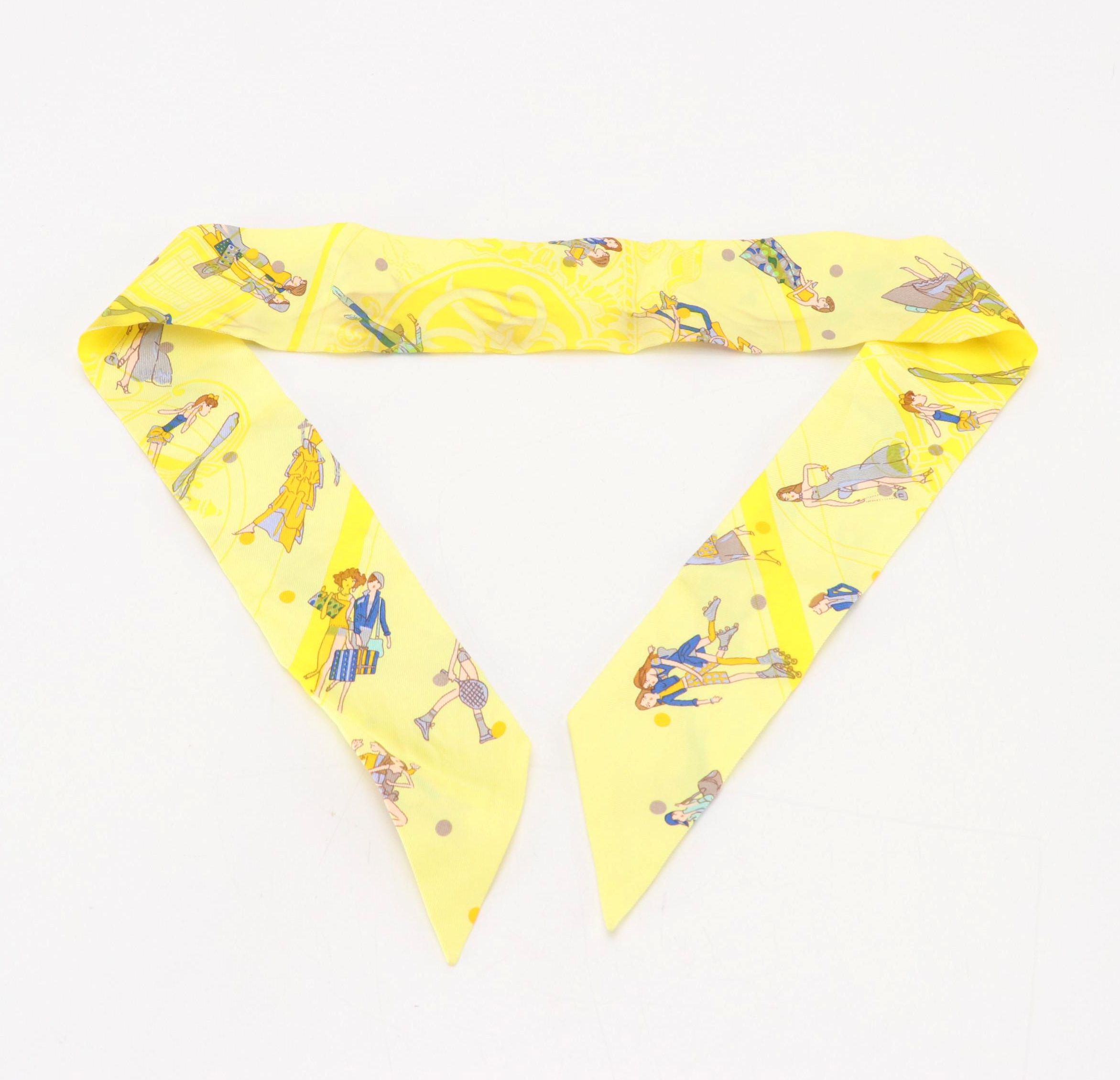 Hermès "Ex-Libris/Les Parisiennes" Silk Twilly Scarf