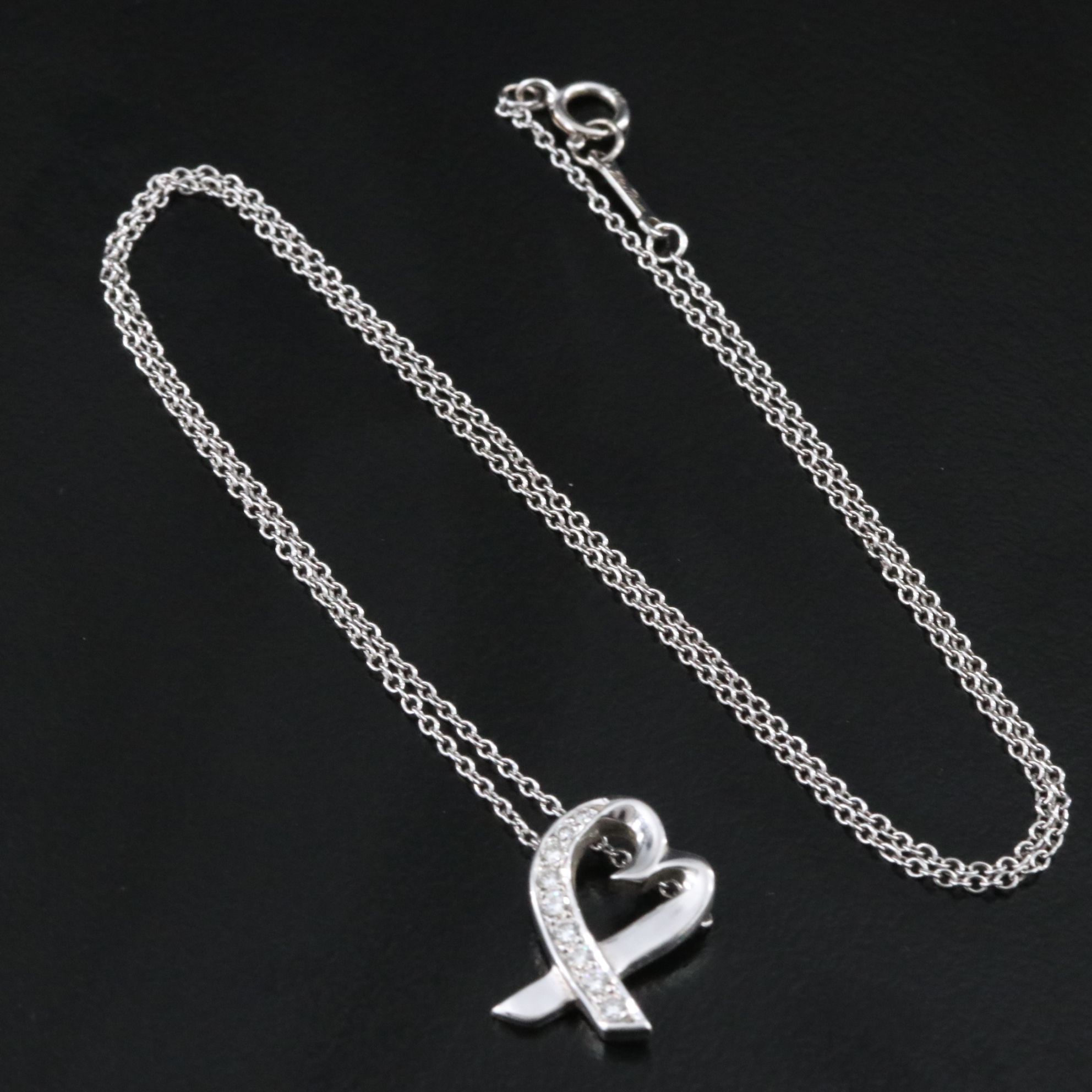 Paloma Picasso for Tiffany & Co. Loving Heart 18K Diamond Necklace