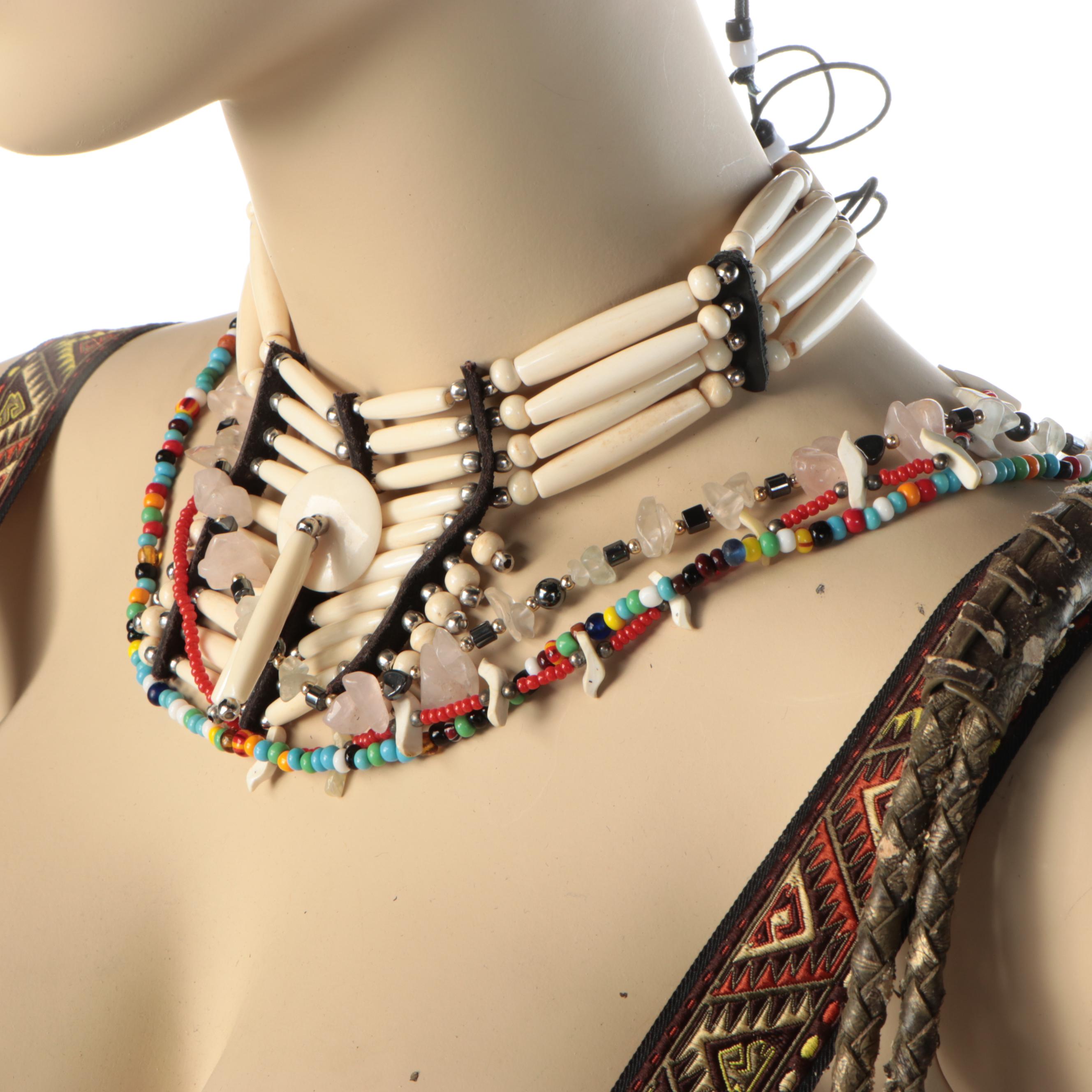 Full-Length Female Mannequin with Bohemian Style Clothing and Fringed Dress