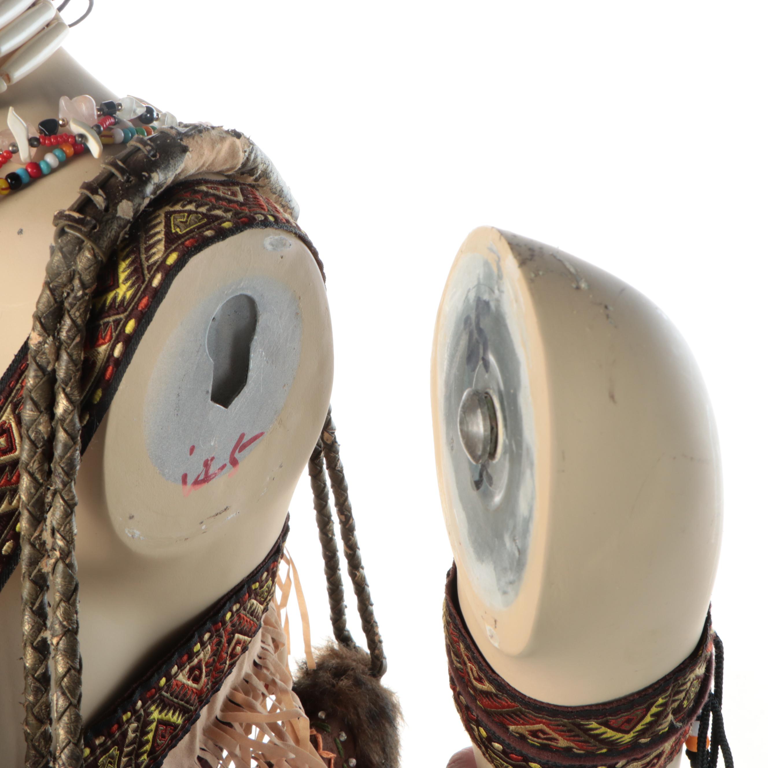 Full-Length Female Mannequin with Bohemian Style Clothing and Fringed Dress