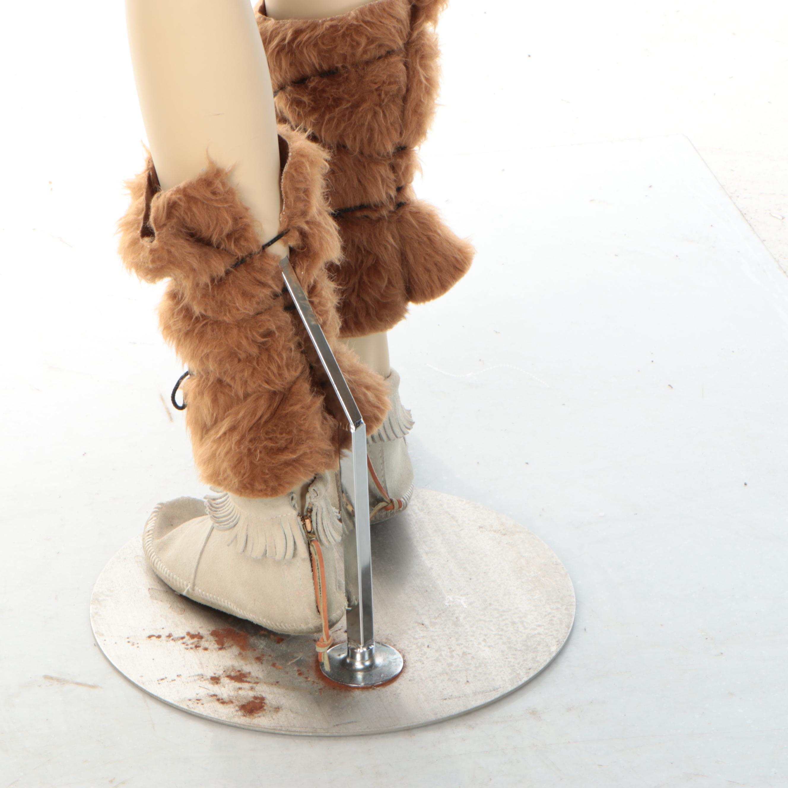 Full-Length Female Mannequin with Bohemian Style Clothing and Fringed Dress