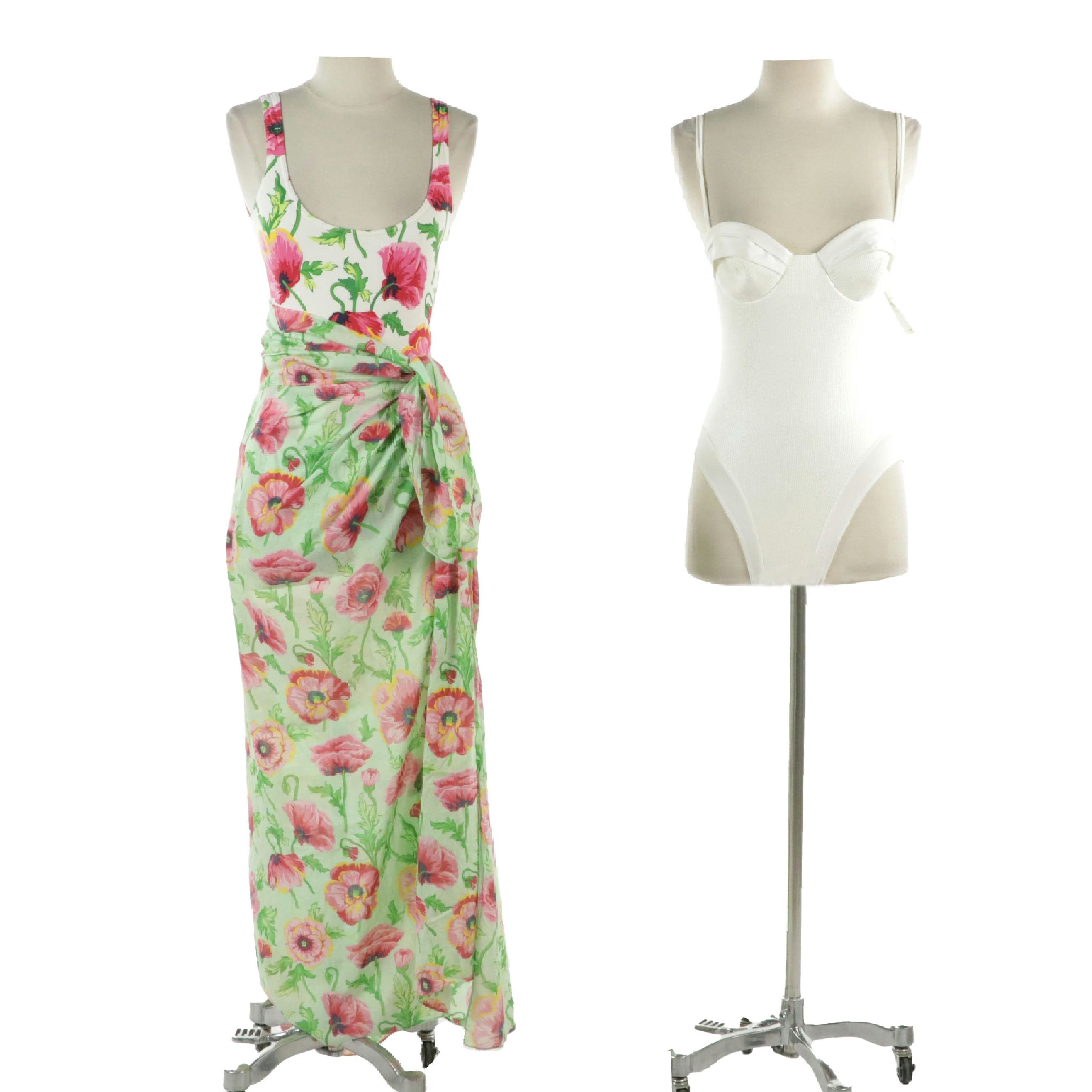 Manuel Canovas Floral One-Piece Swimsuit and Cotton Beach Wrap, Other Swimsuit